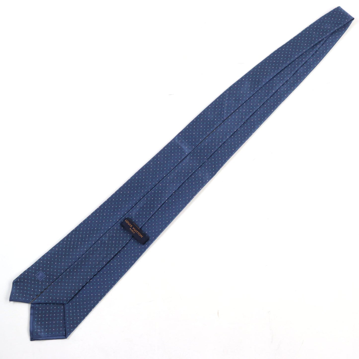 LOUIS VUITTON tie M73547 silk Blue Dot Pattern Cravat Microdots