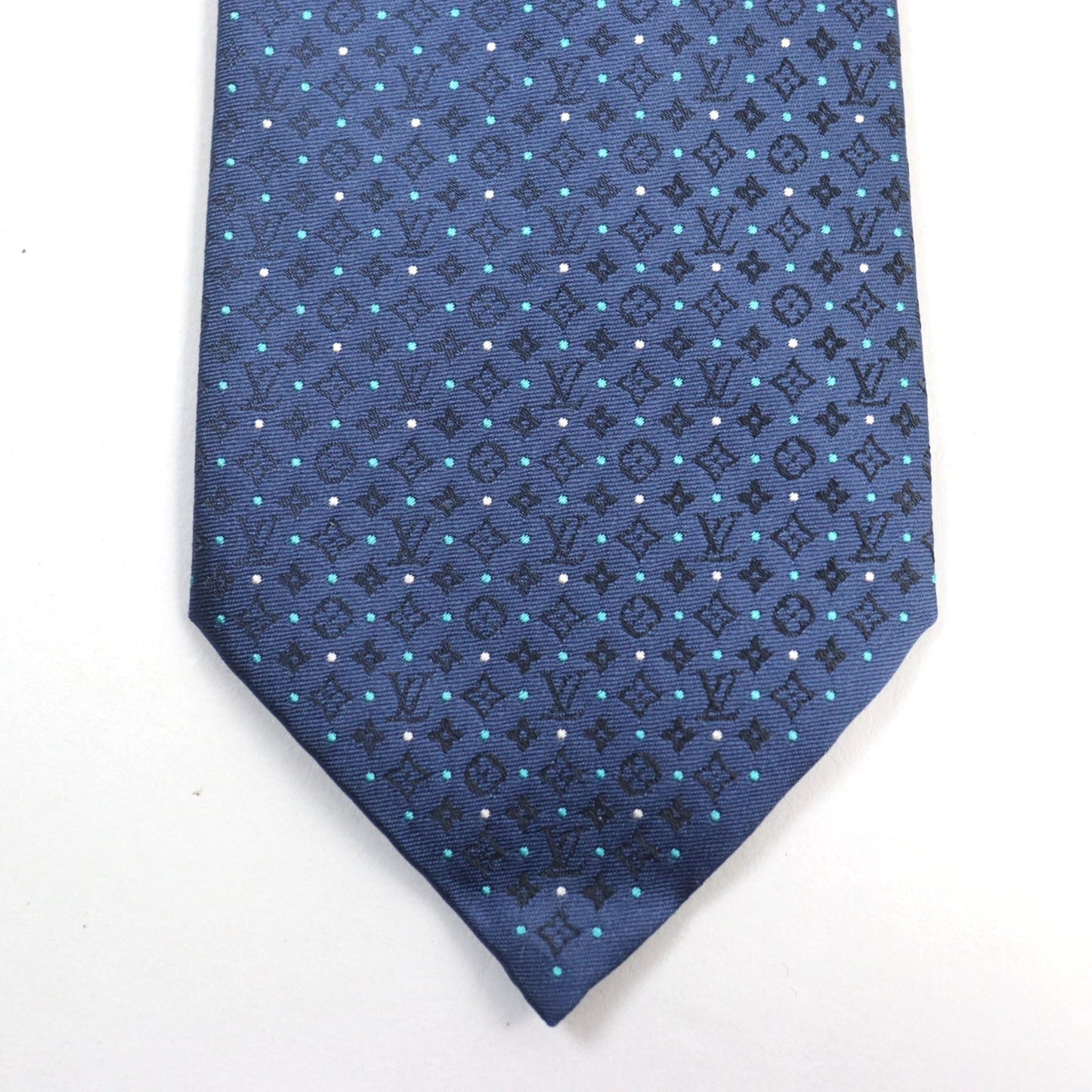 LOUIS VUITTON tie M73547 silk Blue Dot Pattern Cravat Microdots