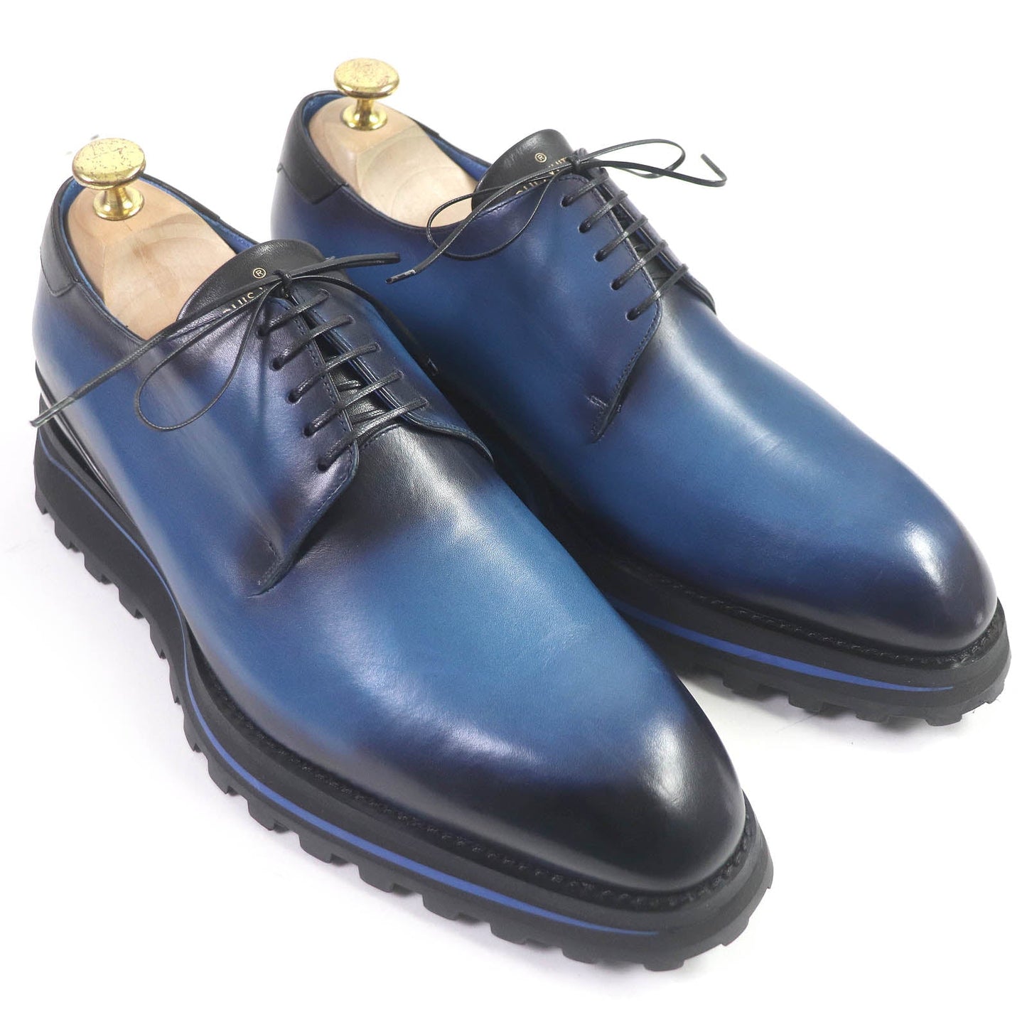 LOUIS VUITTON Leather shoes leather blue Goncourt Line 7