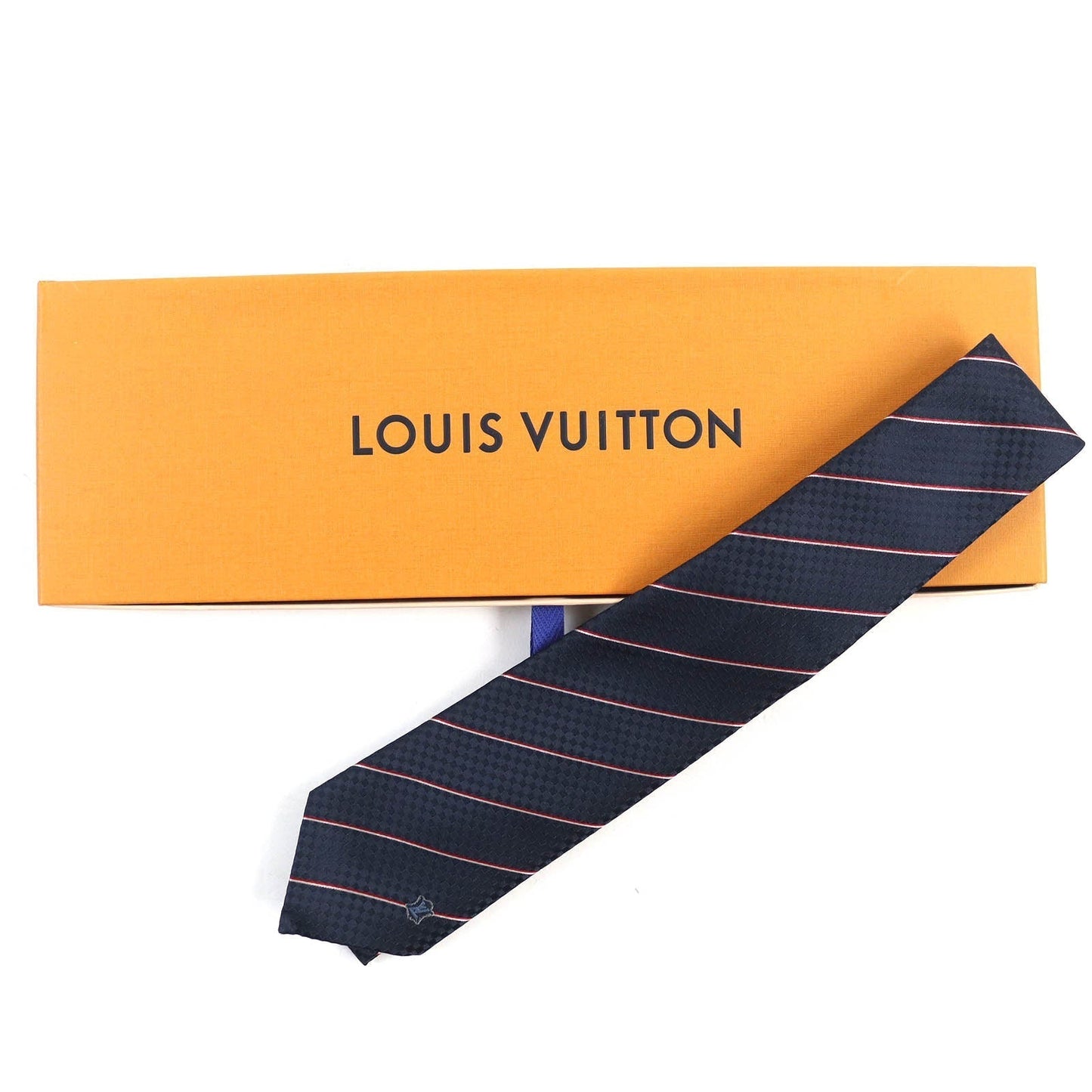 LOUIS VUITTON tie M78755 silk Marine Ex 8CM