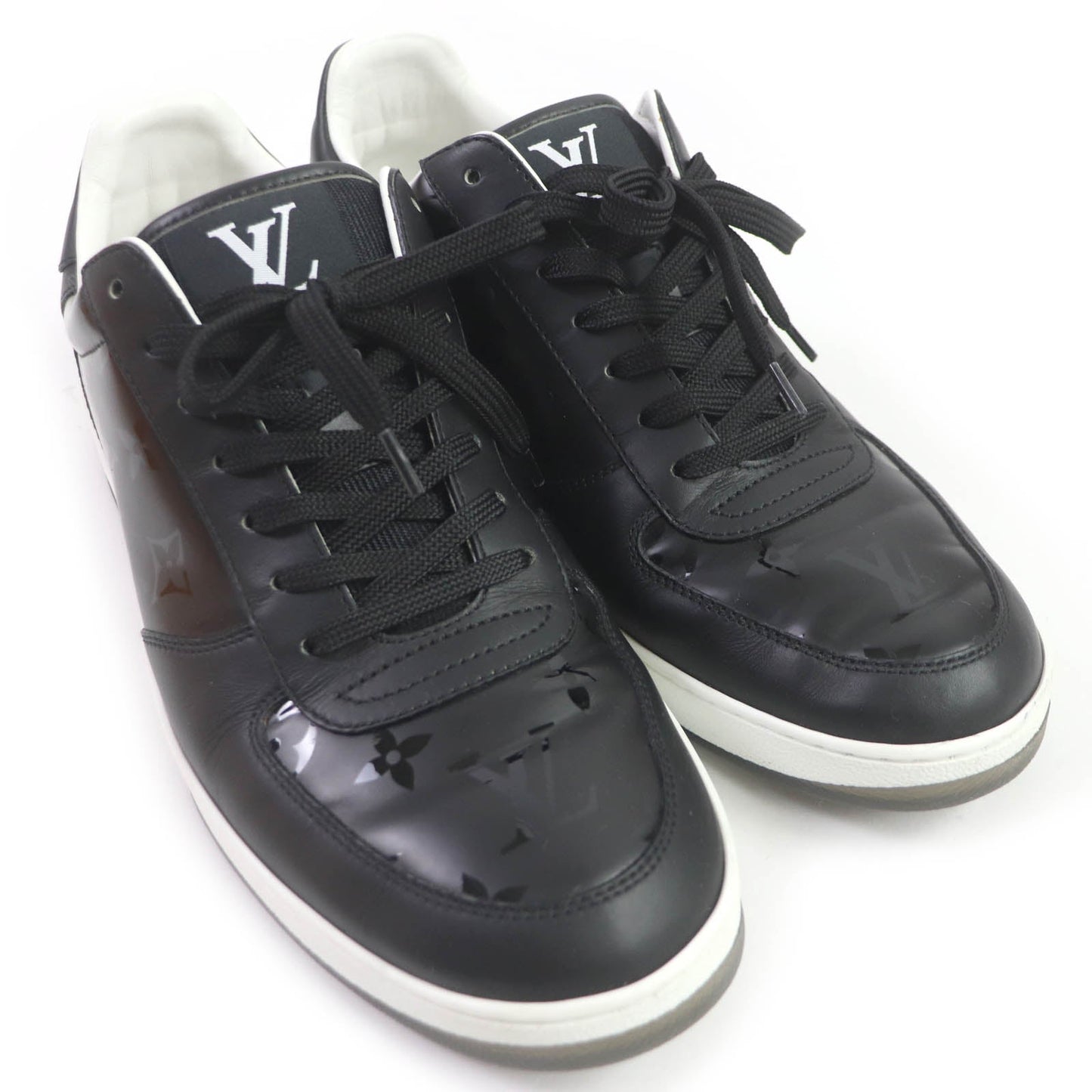 LOUIS VUITTON Low cut sneakers Main: Leather black LV Rivoli Line mens 41