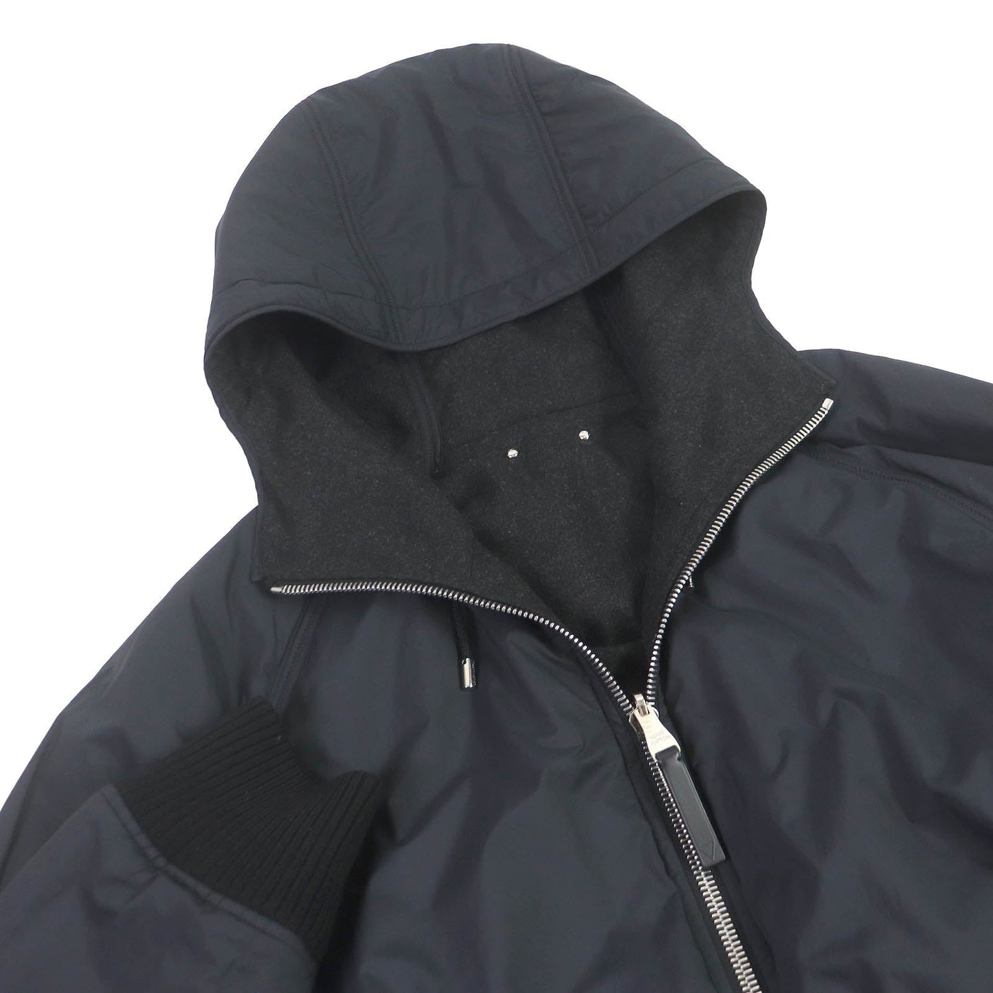 LOUIS VUITTON Blouson Outer: 100% polyester, Lining: 85% cashmere, Lining: 15% cotton, Filling: 100% polyester Dark navy black mens 48