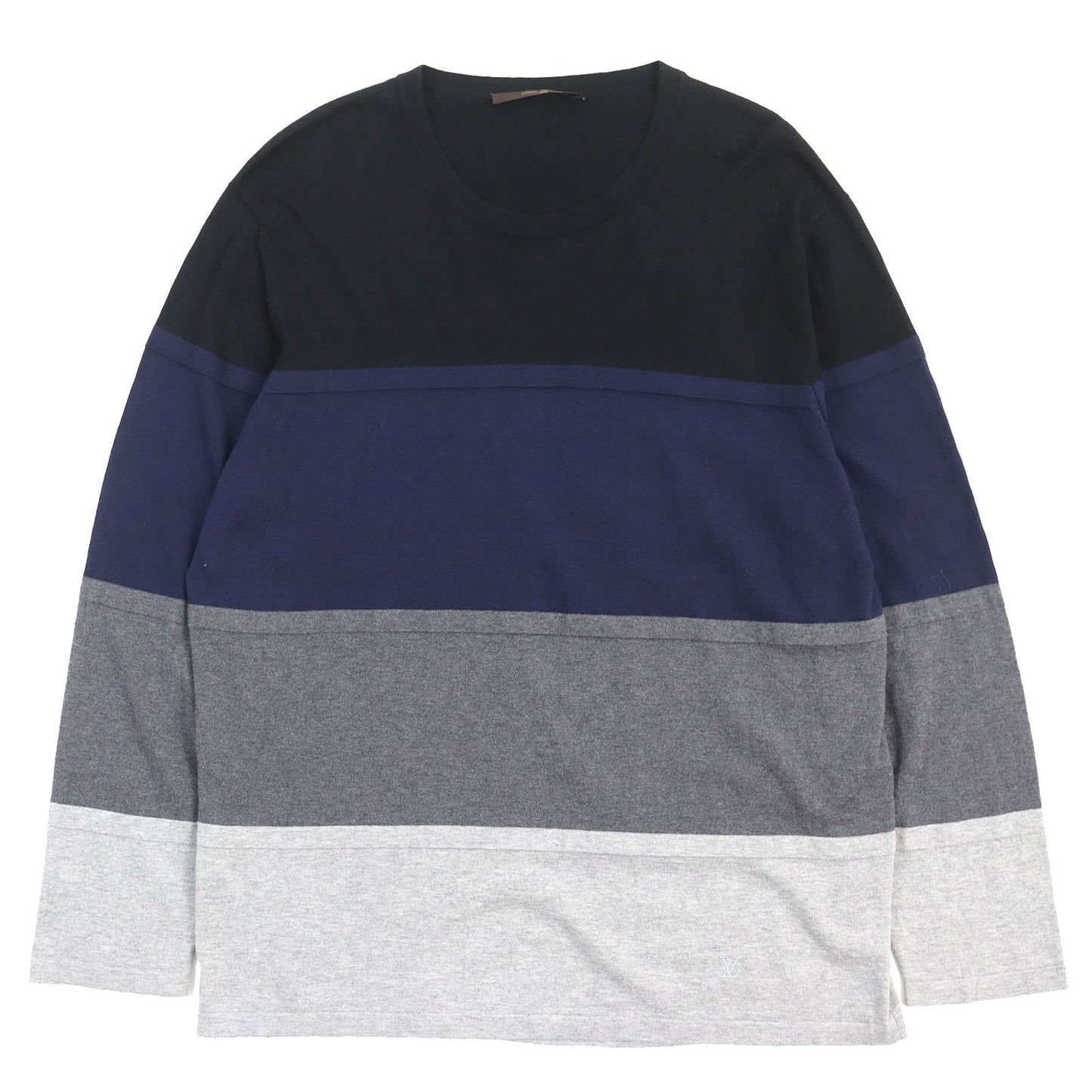 LOUIS VUITTON knit Main: 85% cotton, Main: 15% cashmere Black Navy Dark Gray Gray mens L