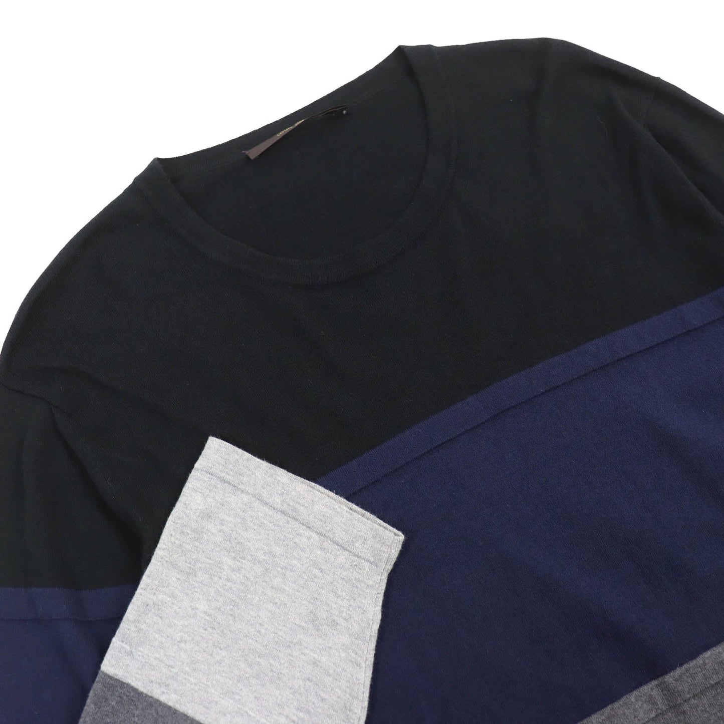 LOUIS VUITTON knit Main: 85% cotton, Main: 15% cashmere Black Navy Dark Gray Gray mens L