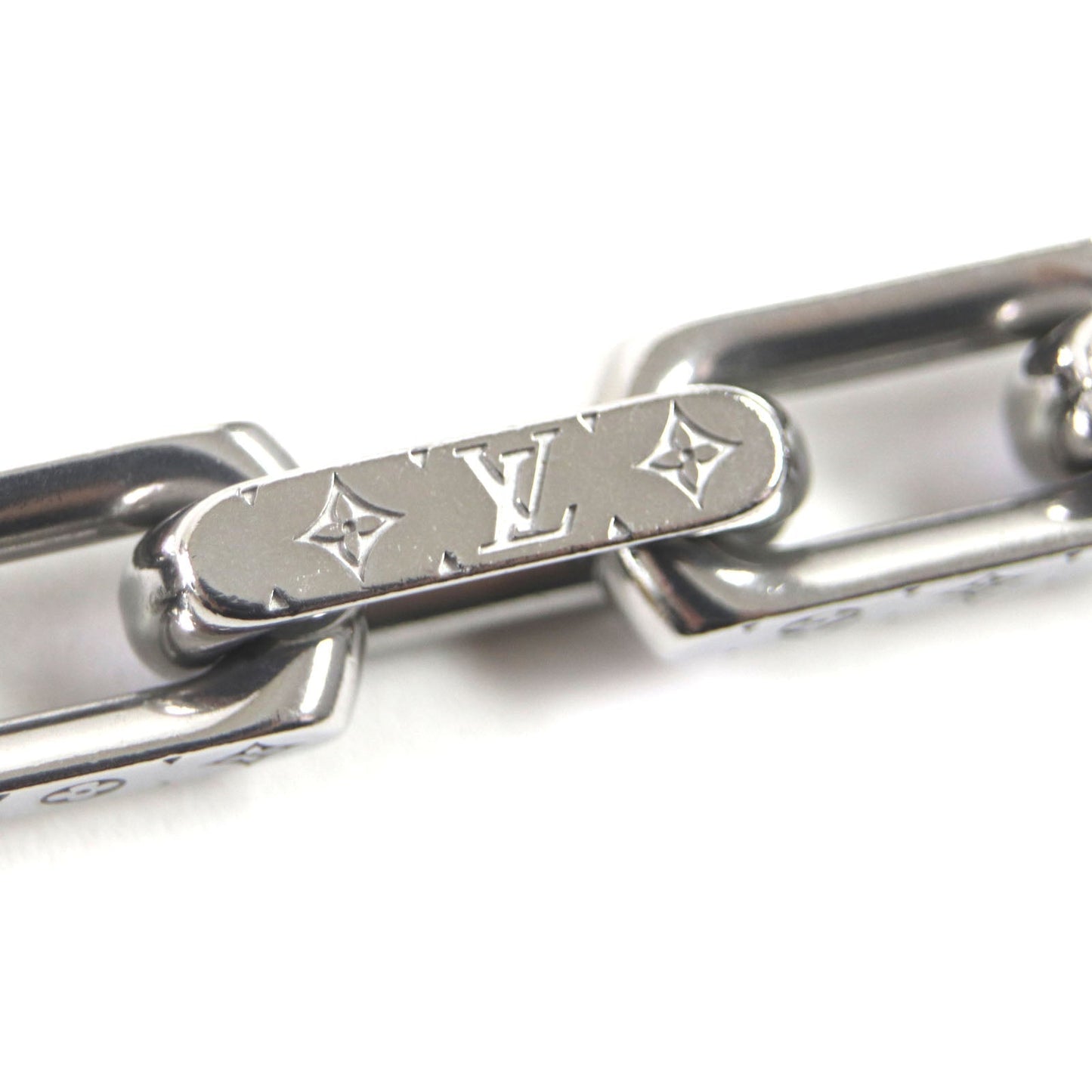 LOUIS VUITTON Necklace M00307 metal Silver Collier Chain Monogram Necklace