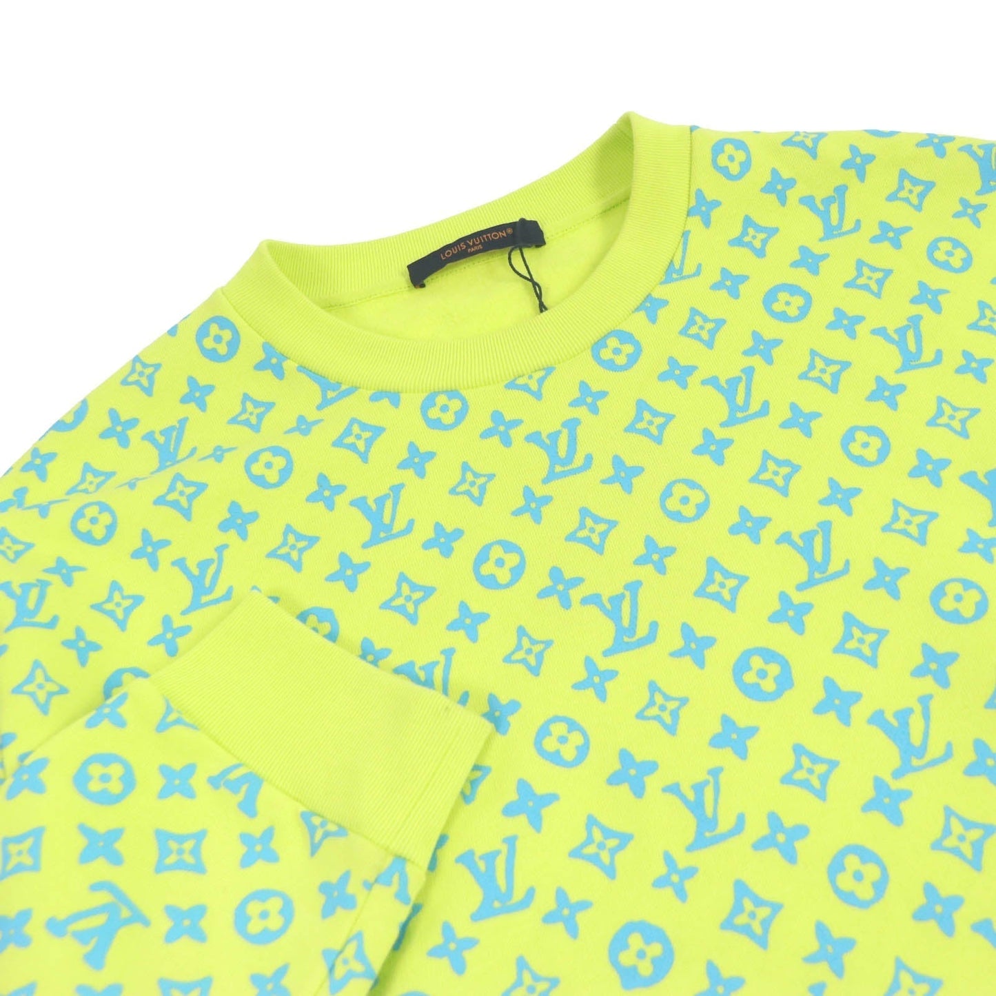LOUIS VUITTON sweat HOY87W Main: 100% cotton yellow-green mens L