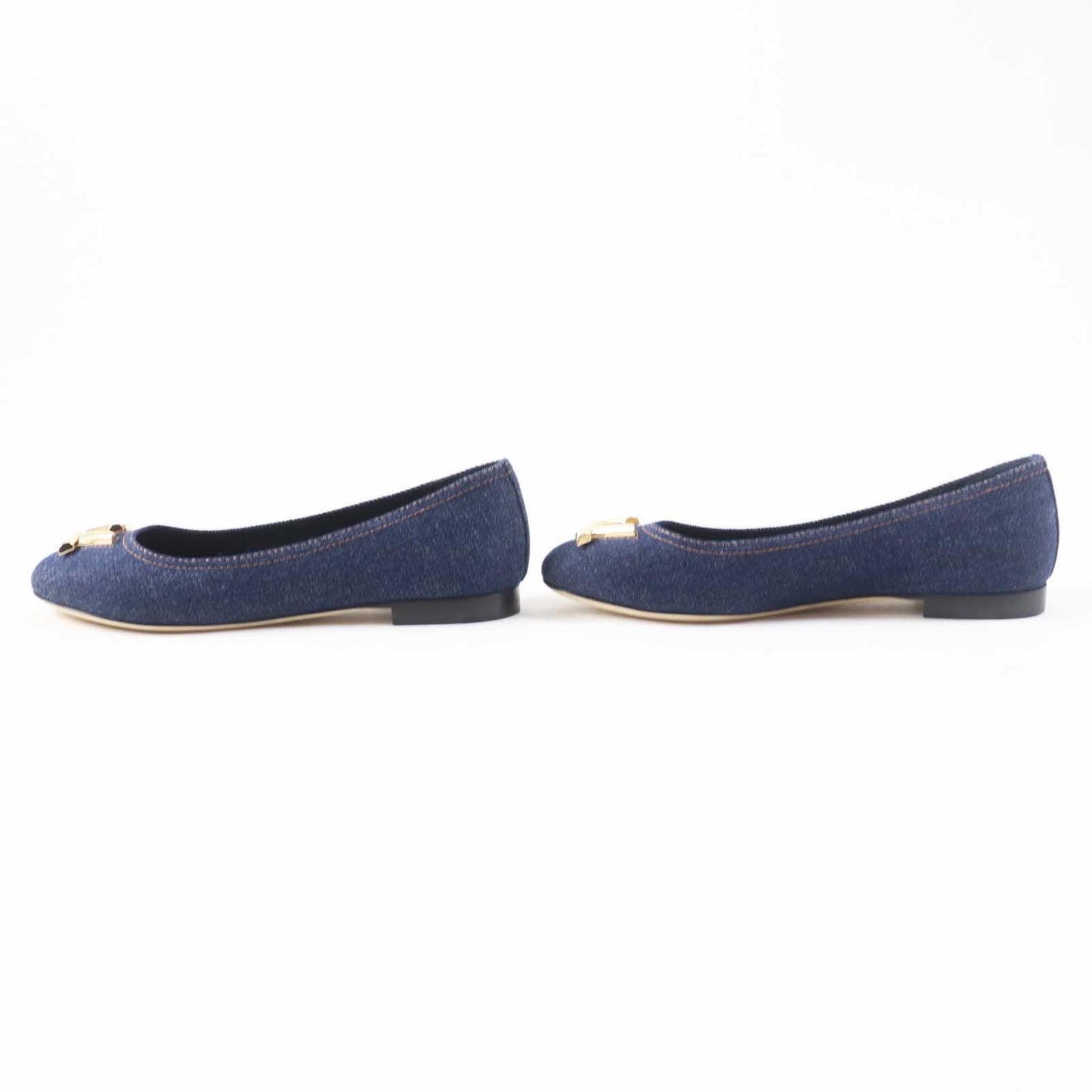LOUIS VUITTON pumps denim Indigo blue Shake Line Ballerina 37