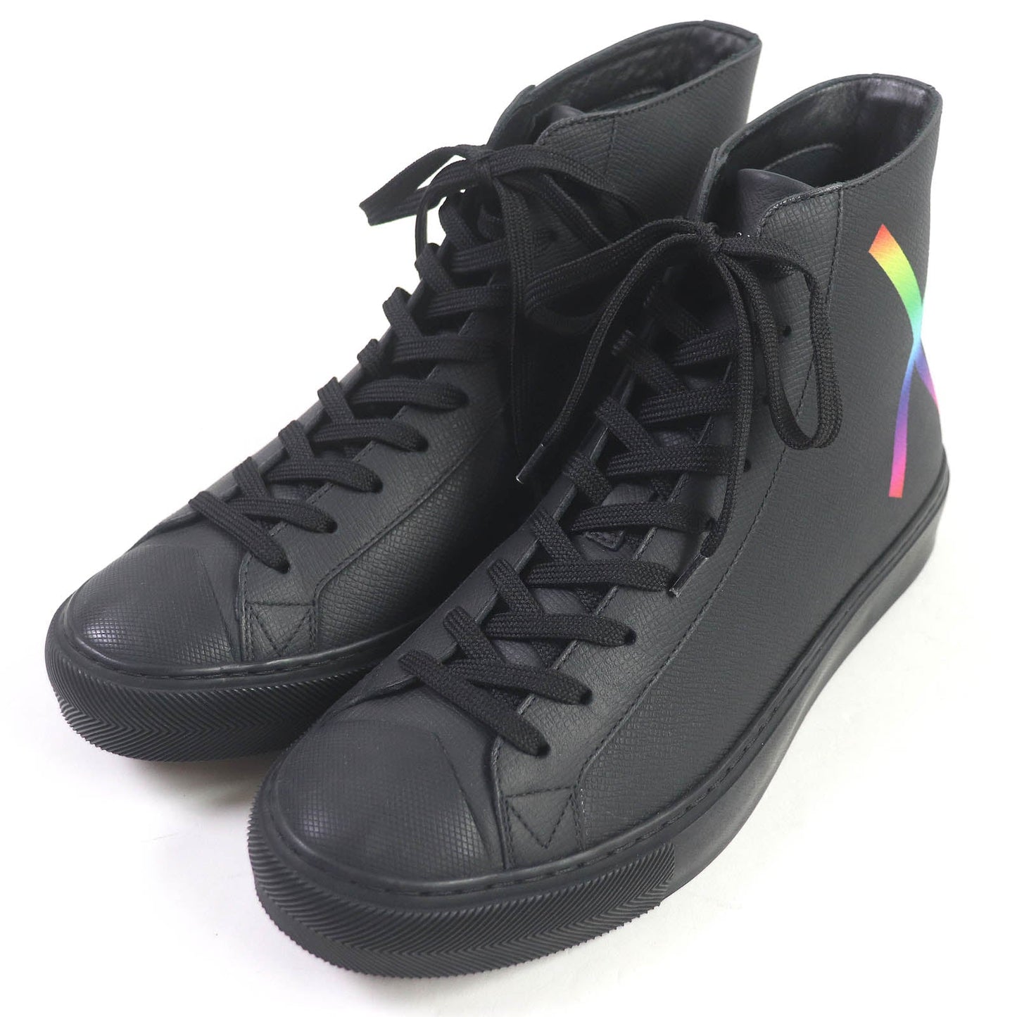 LOUIS VUITTON High cut sneakers leather black LV Tattoo Line 5.5