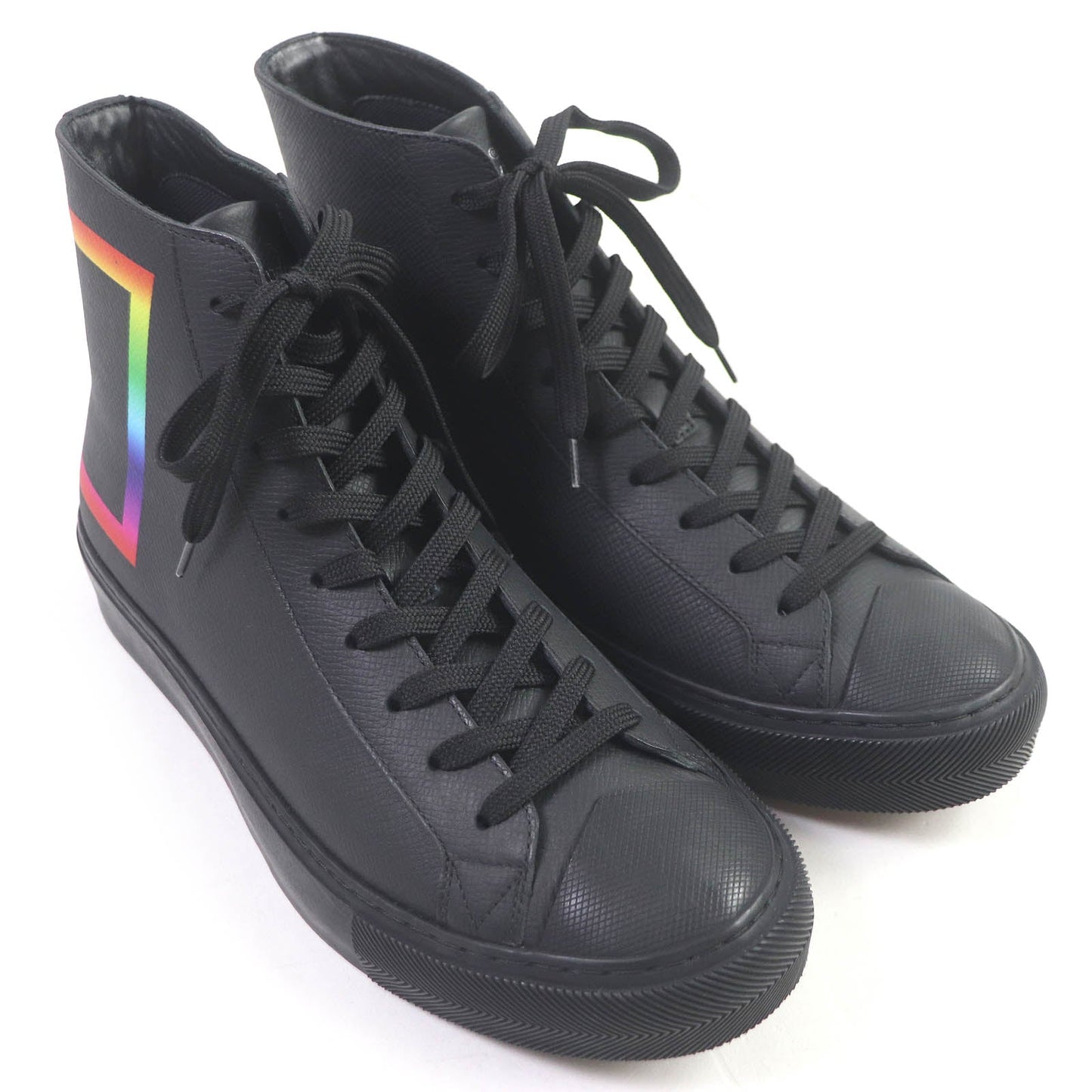 LOUIS VUITTON High cut sneakers leather black LV Tattoo Line 5.5