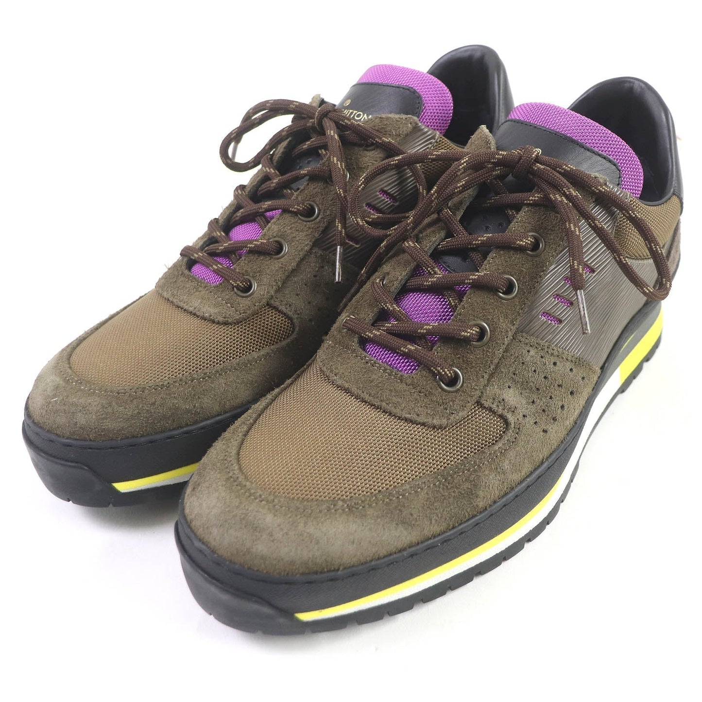LOUIS VUITTON Low cut sneakers Suede leather Brown Harlem Line 7