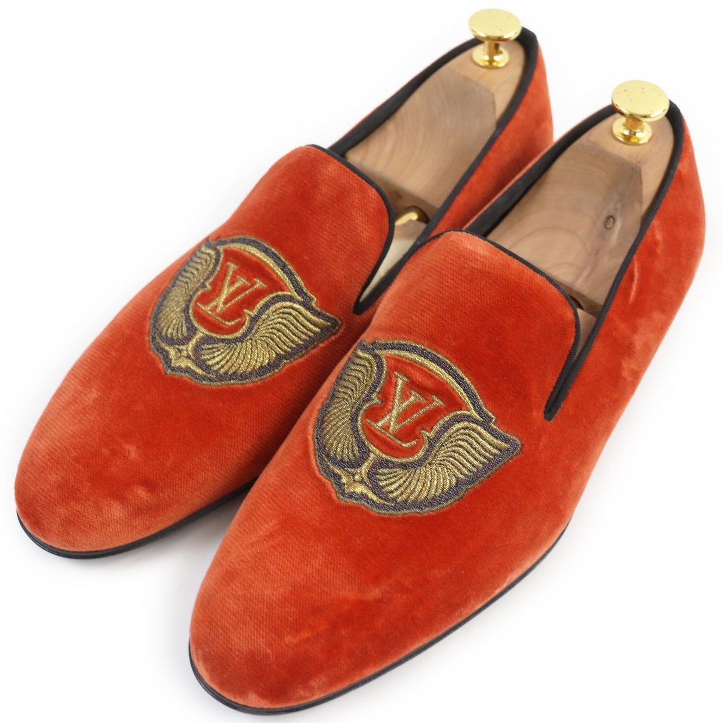 LOUIS VUITTON loafers Velor Orange Auteuil line 7
