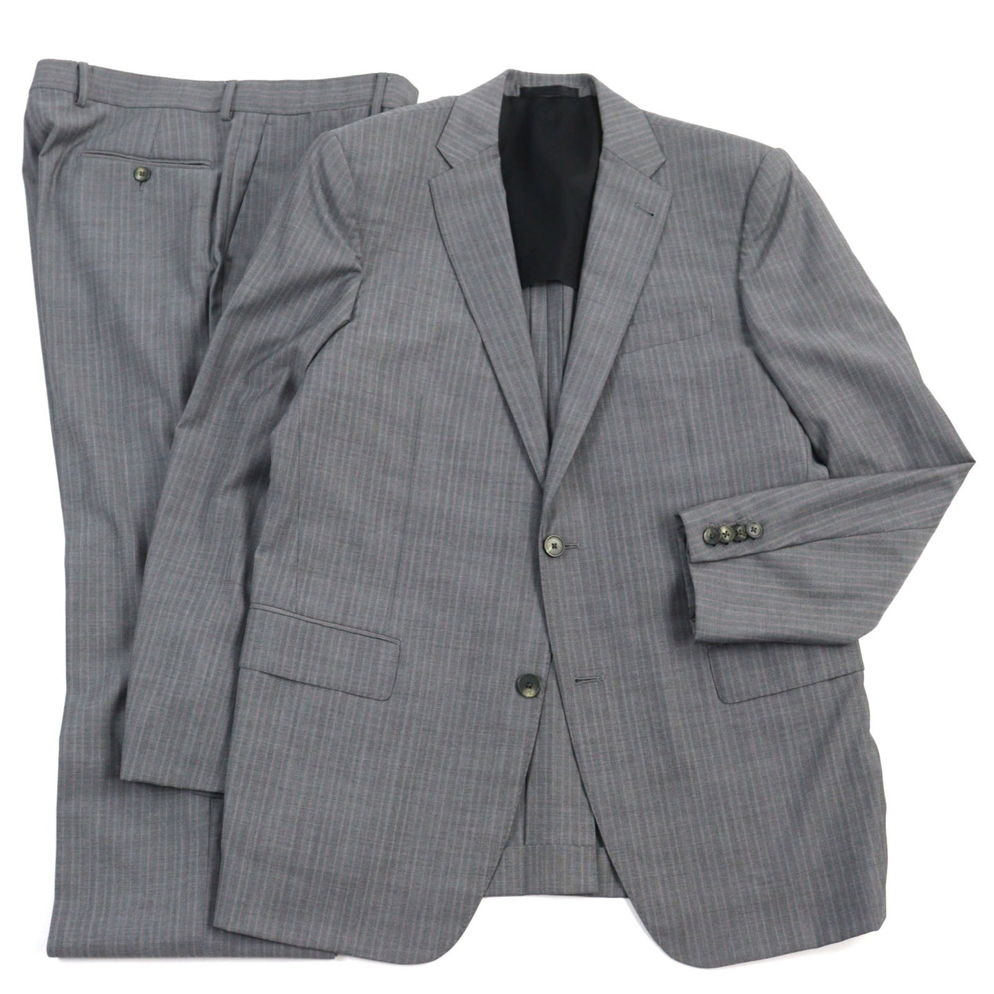 LOUIS VUITTON suit wool Grey Stripe Pattern 52
