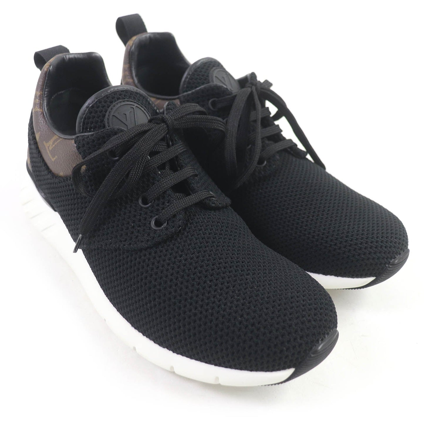 LOUIS VUITTON Low cut sneakers leather Black brown Fastlane line 6