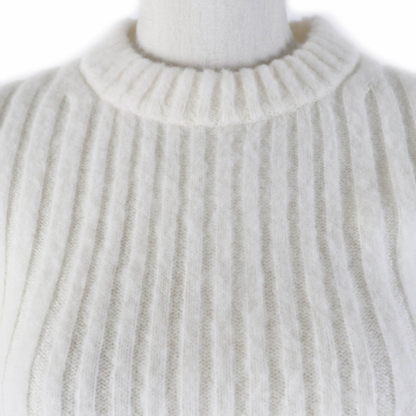 LOUIS VUITTON Short sleeve knit wool Ivory XS