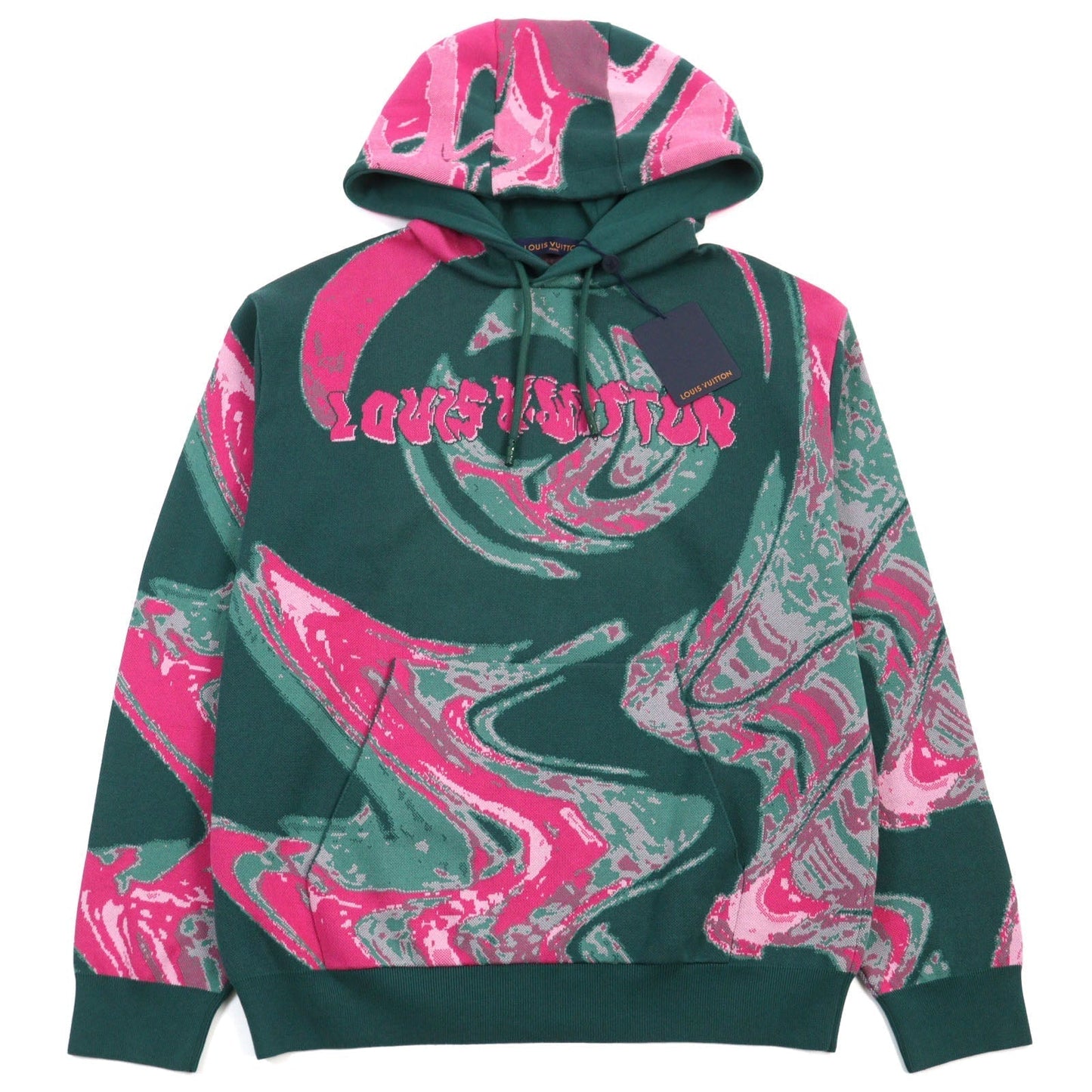 LOUIS VUITTON Hoodie HPN33W cotton Green type Pink all-over pattern M