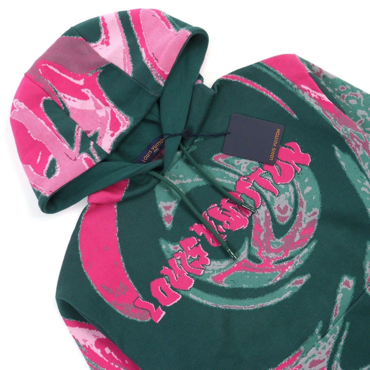 LOUIS VUITTON Hoodie HPN33W cotton Green type Pink all-over pattern M