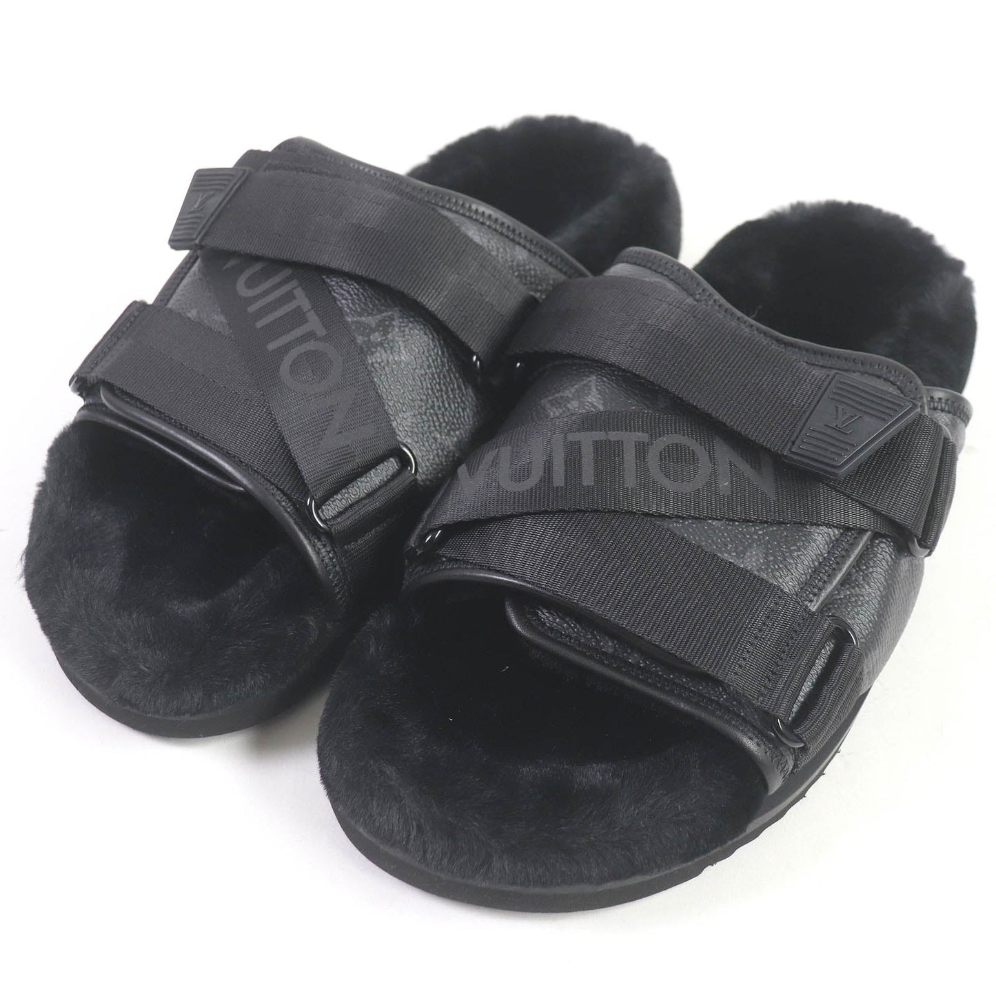 LOUIS VUITTON Sandals leather black honolulu line 6