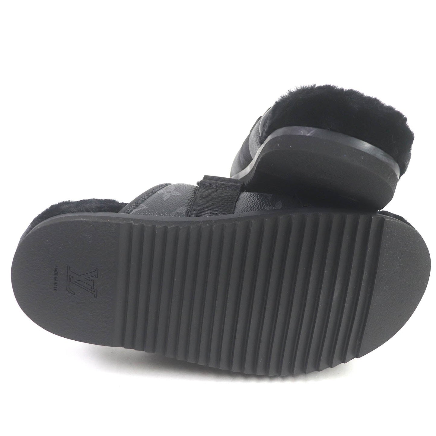 LOUIS VUITTON Sandals leather black honolulu line 6