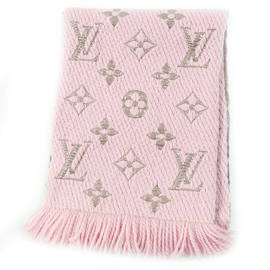 LOUIS VUITTON Scarf M70466 wool Rose valerine Logo mania