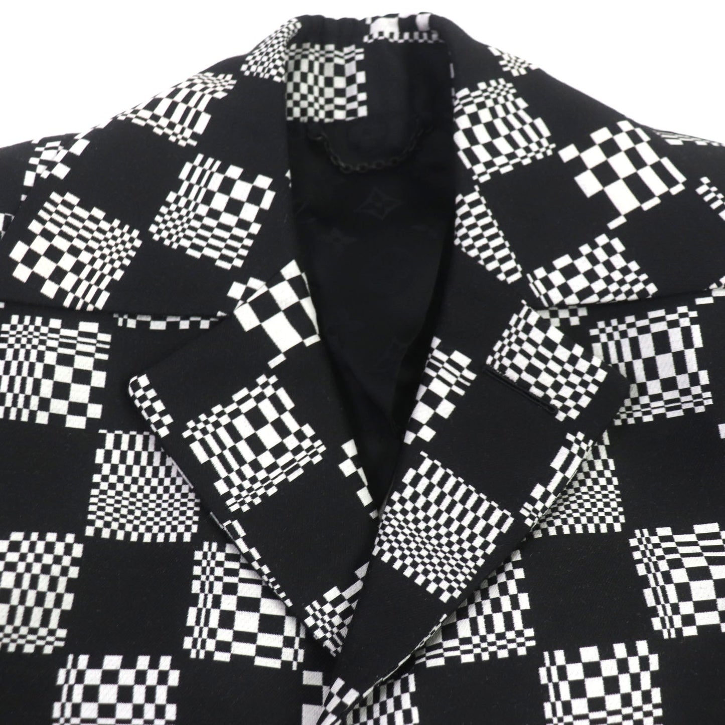 LOUIS VUITTON Chester t wool Black White Distorted Damier Car t 46