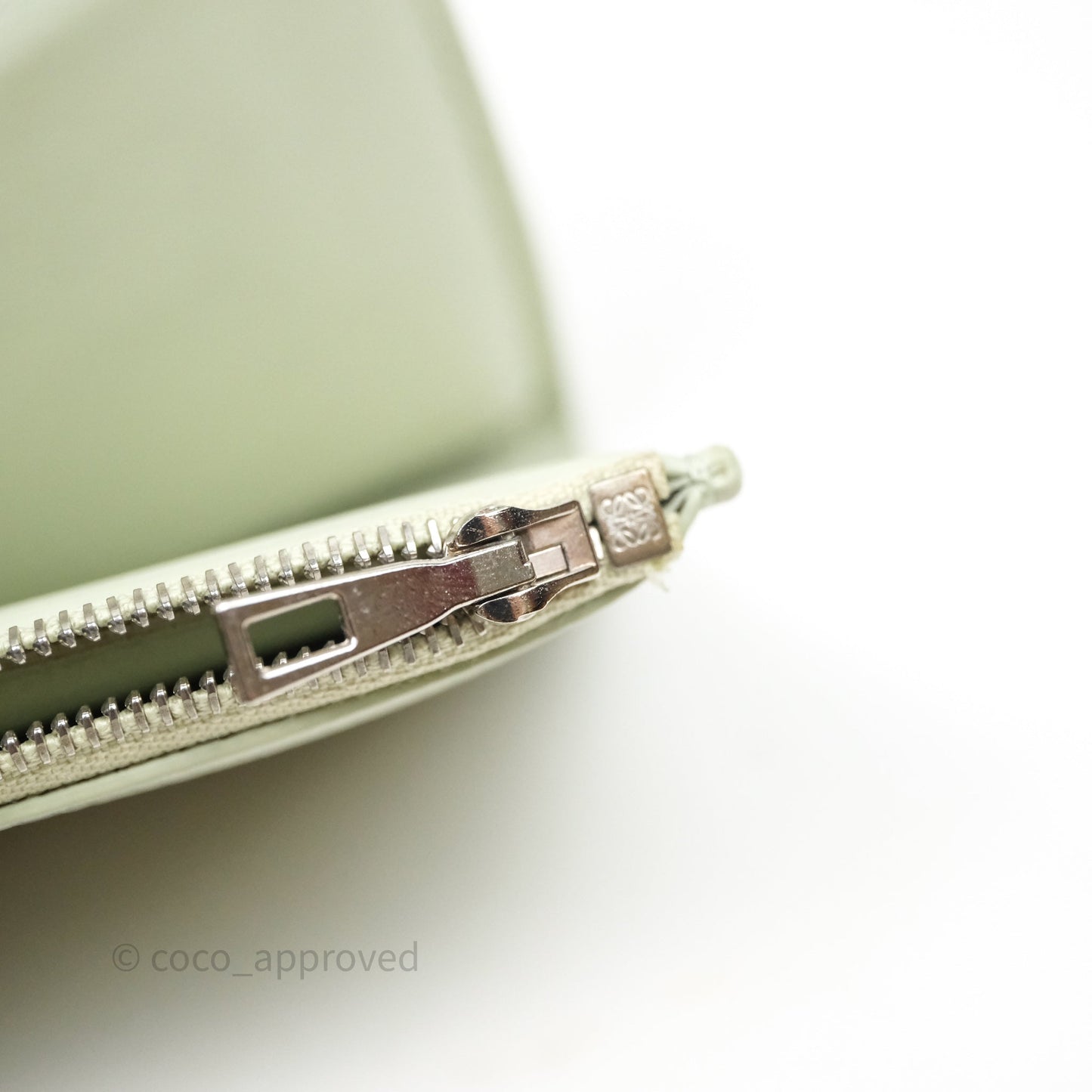 Loewe Anagram Small Vertical Wallet Green Silver Hardware
