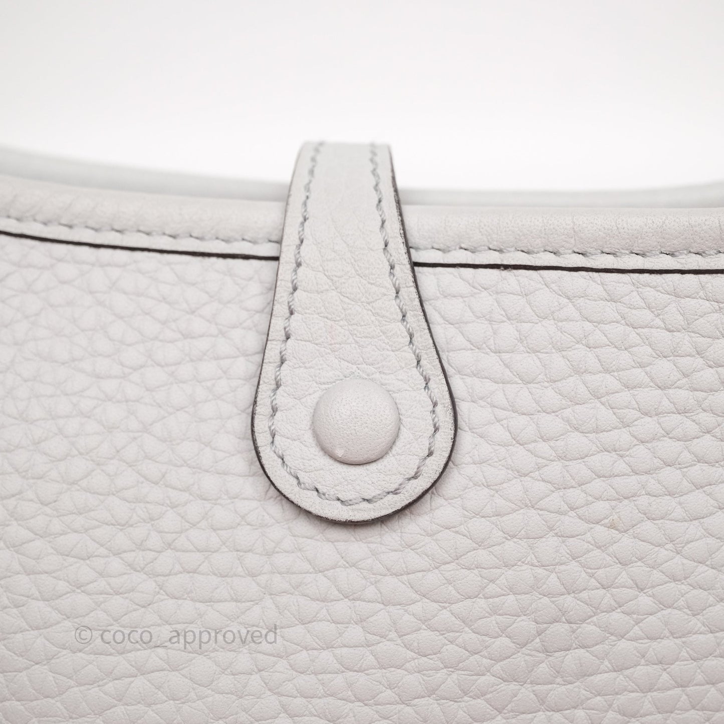 Hermès Mini Evelyne 16 Bleu Pale/Nata 08 Clemence Palladium Hardware