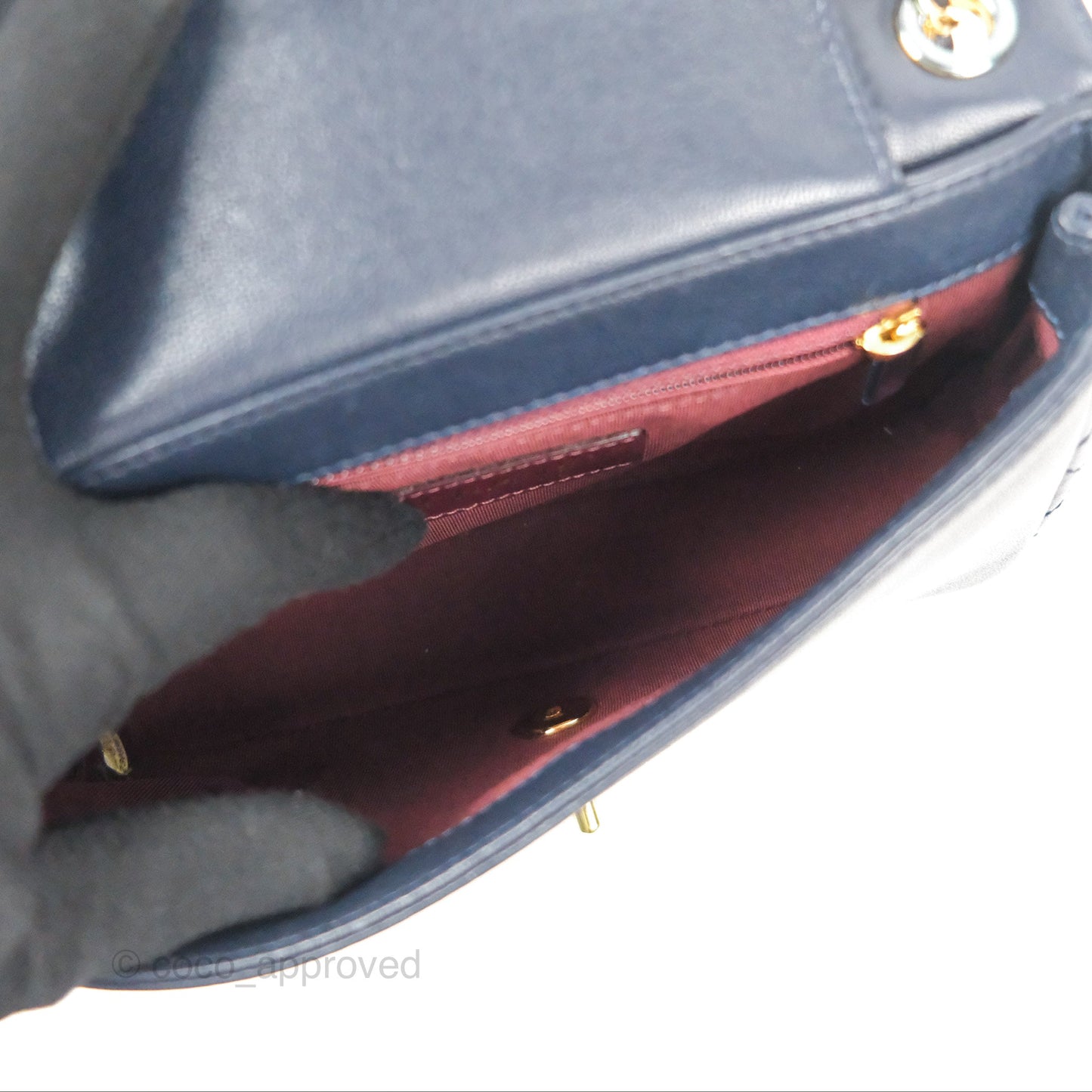 Chanel Small Vintage Mademoiselle Flap Navy Sheepskin Gold Hardware