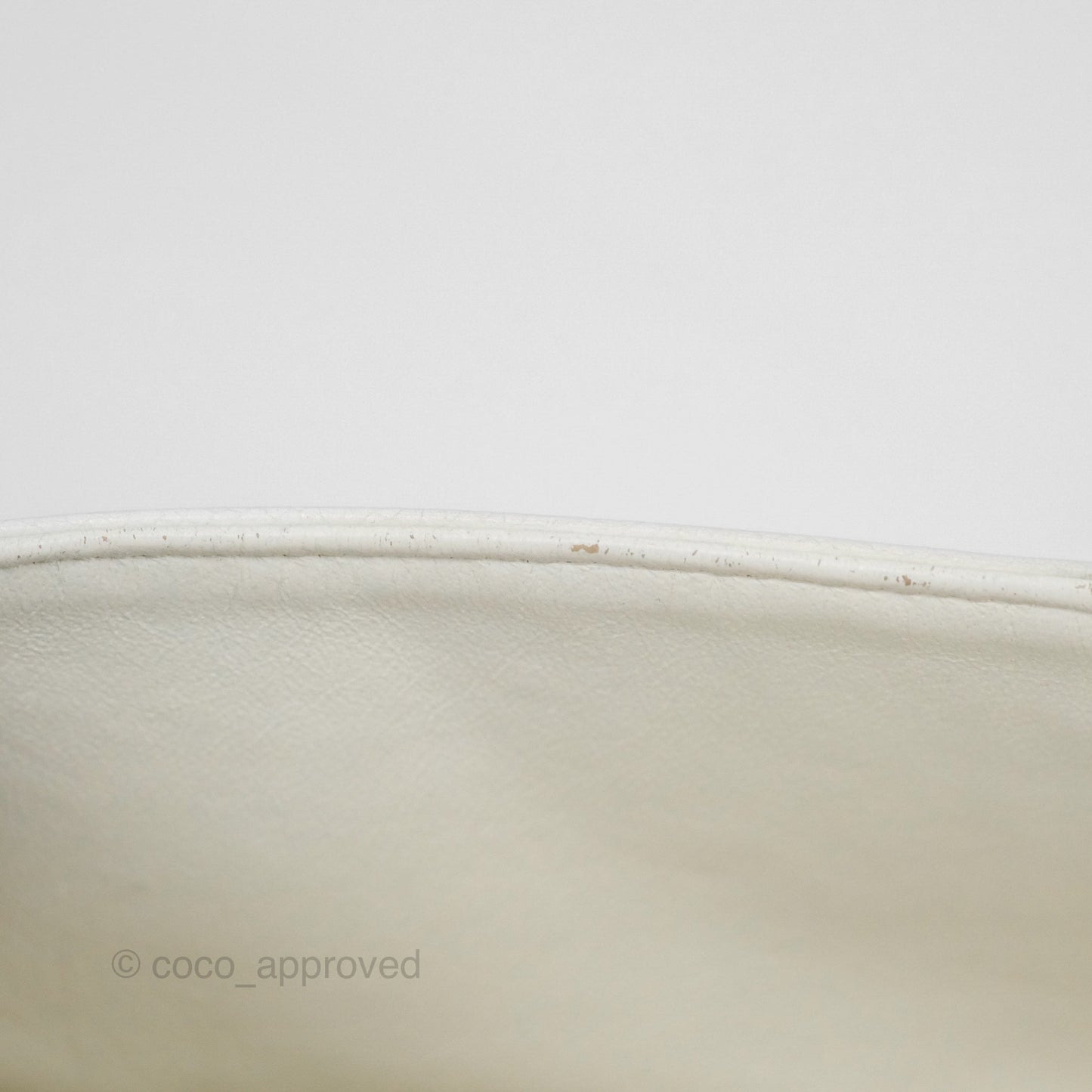 Chanel Classic M/L Medium Flap Quilted White Caviar Silver Hardware