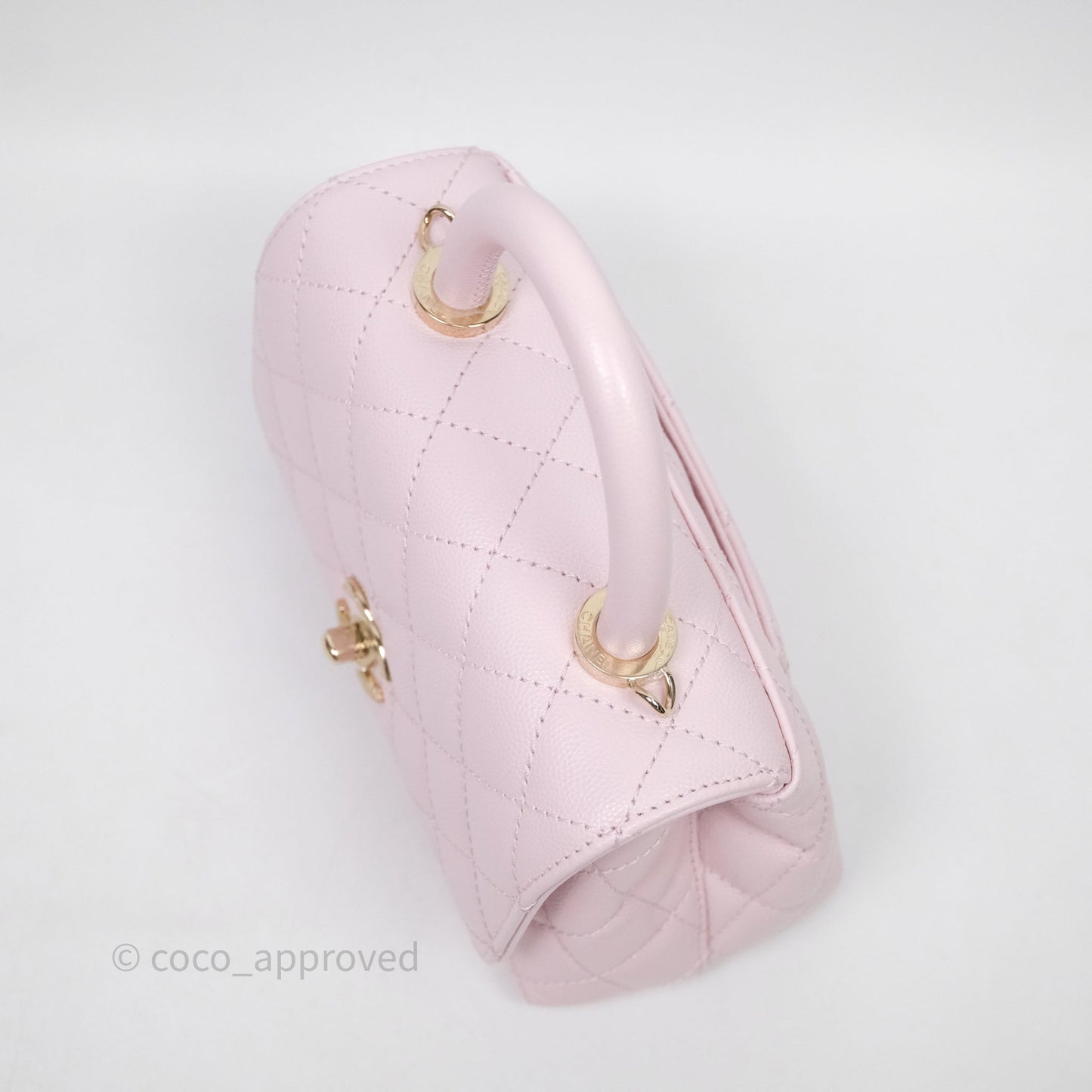 Chanel Mini Coco Handle Light Pink Caviar Gold Hardware