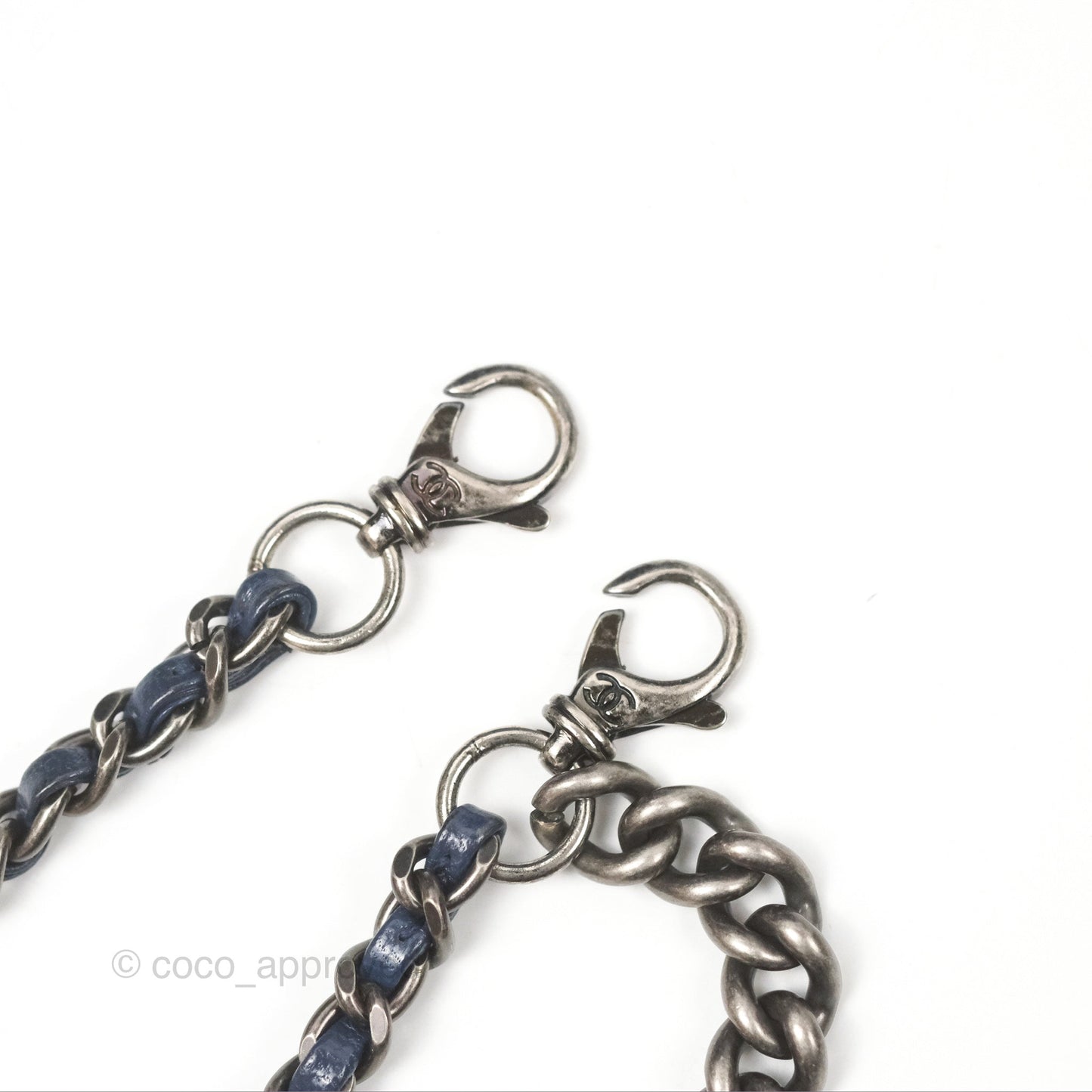 Chanel Quilted Small Double Carry Waist Chain Flap Dark Blue Shiny Goatskin