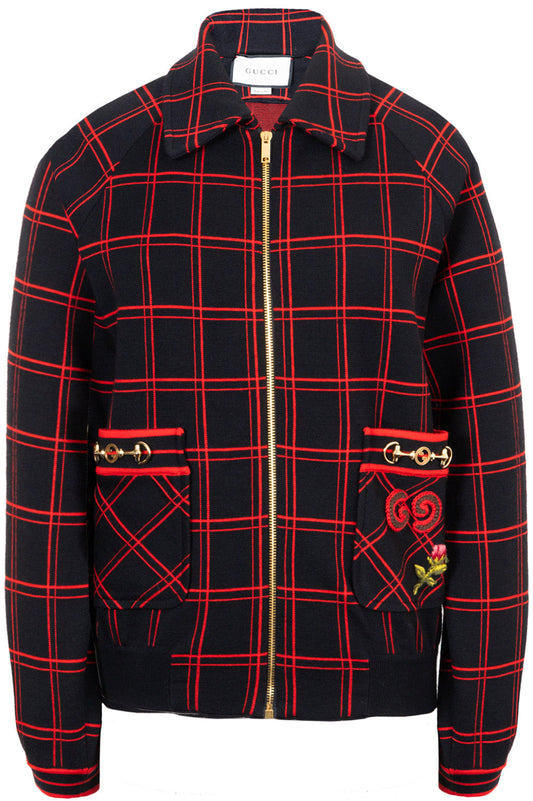 Luxury Gucci Trending 2025 Zumi GG Bomber Jacket Black Red