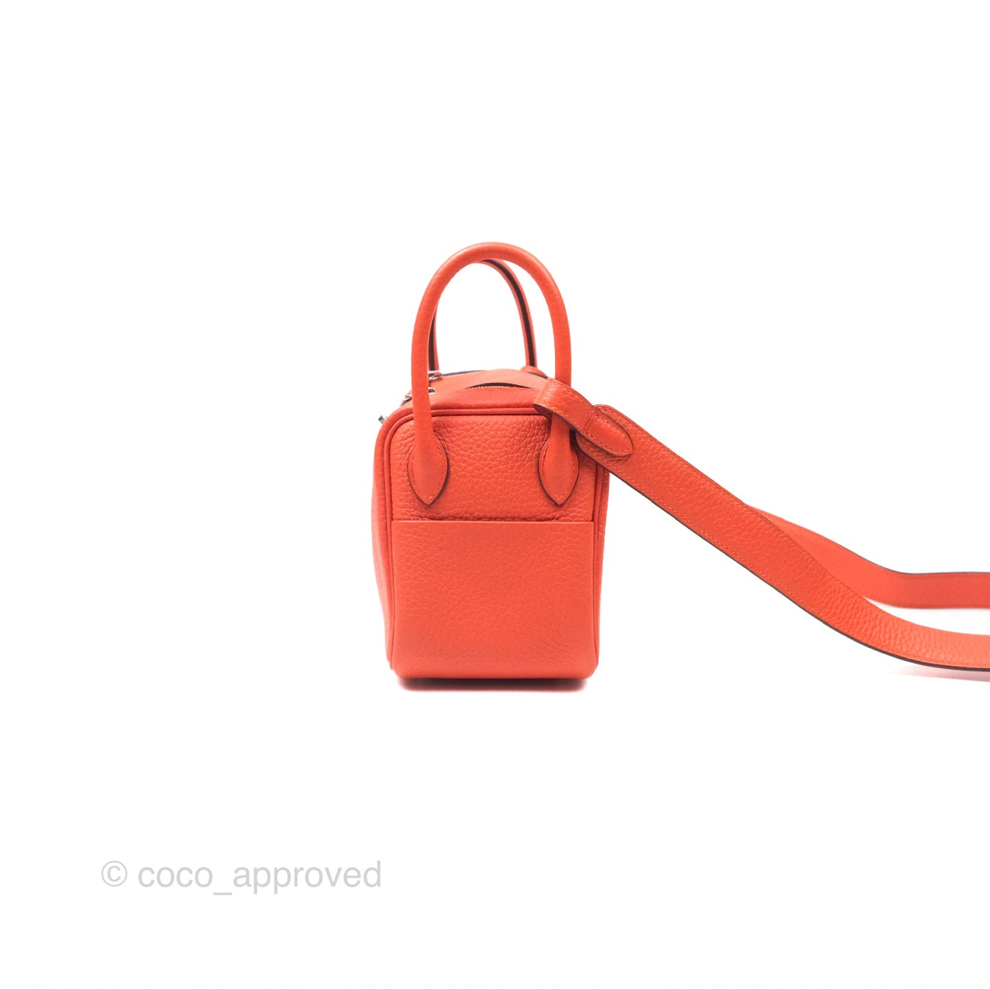 Hermès Mini Lindy 20 Orange Poppy 8V Clemence Palladium Hardware