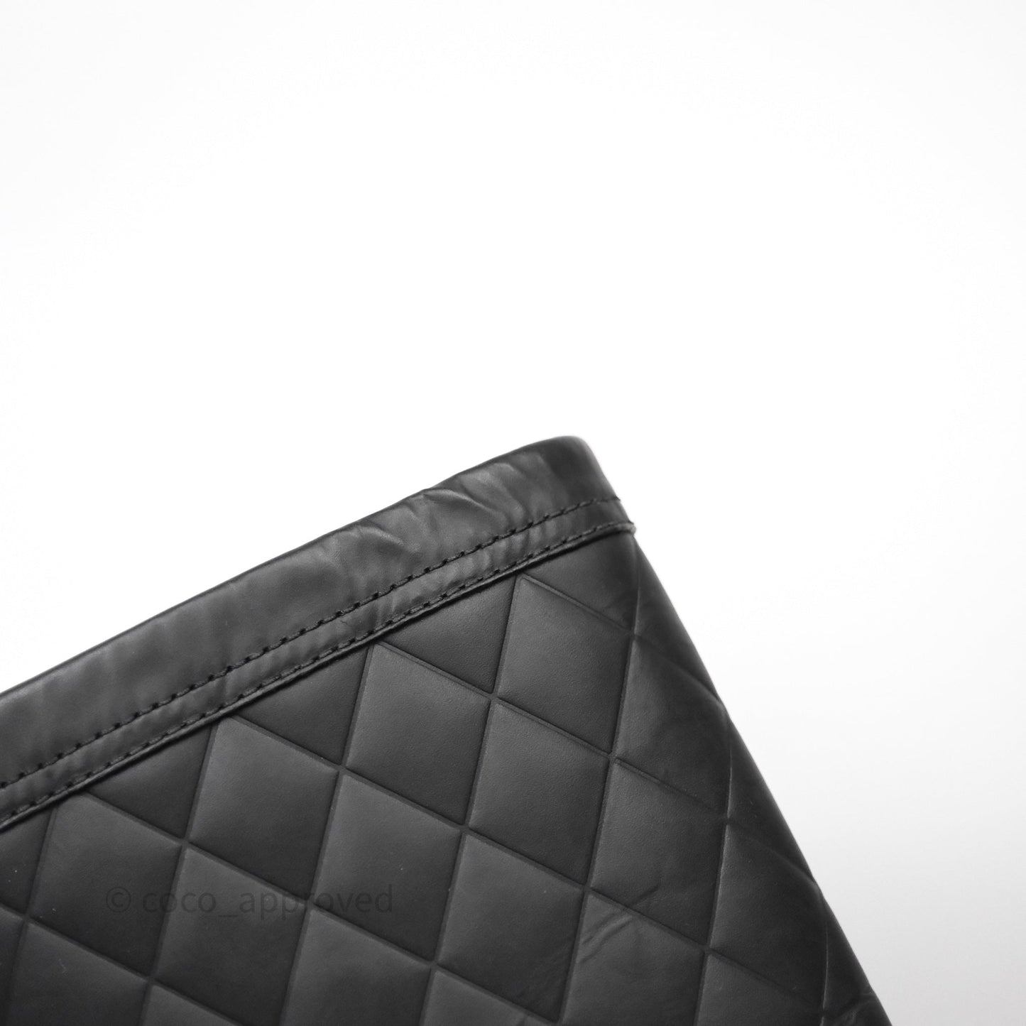 Chanel CC Quilted Knee High Boots Black Calfskin