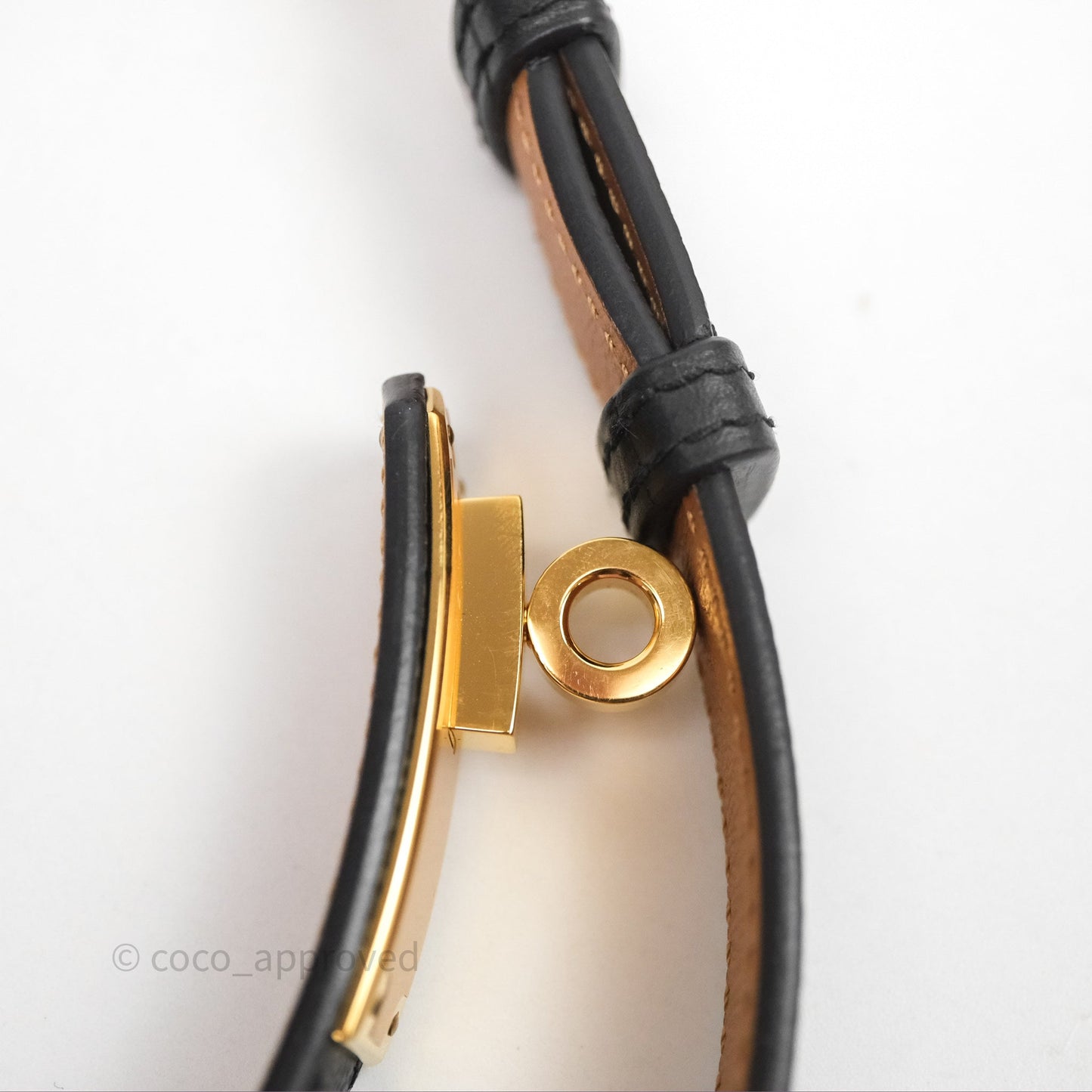 Hermès Kelly Belt Black Noir 89 Epsom Gold Hardware