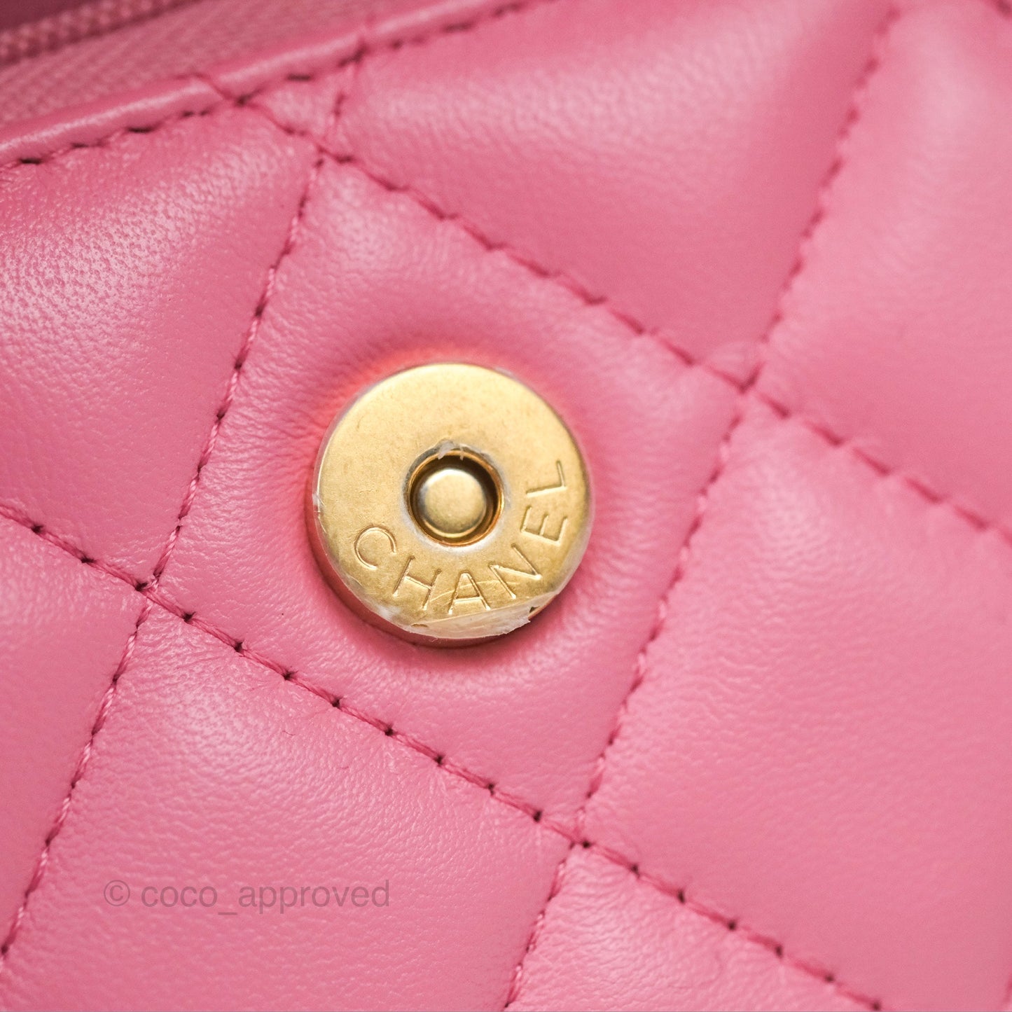 Chanel Top Handle Mini WOC Phone Holder with Chain Pink Lambskin