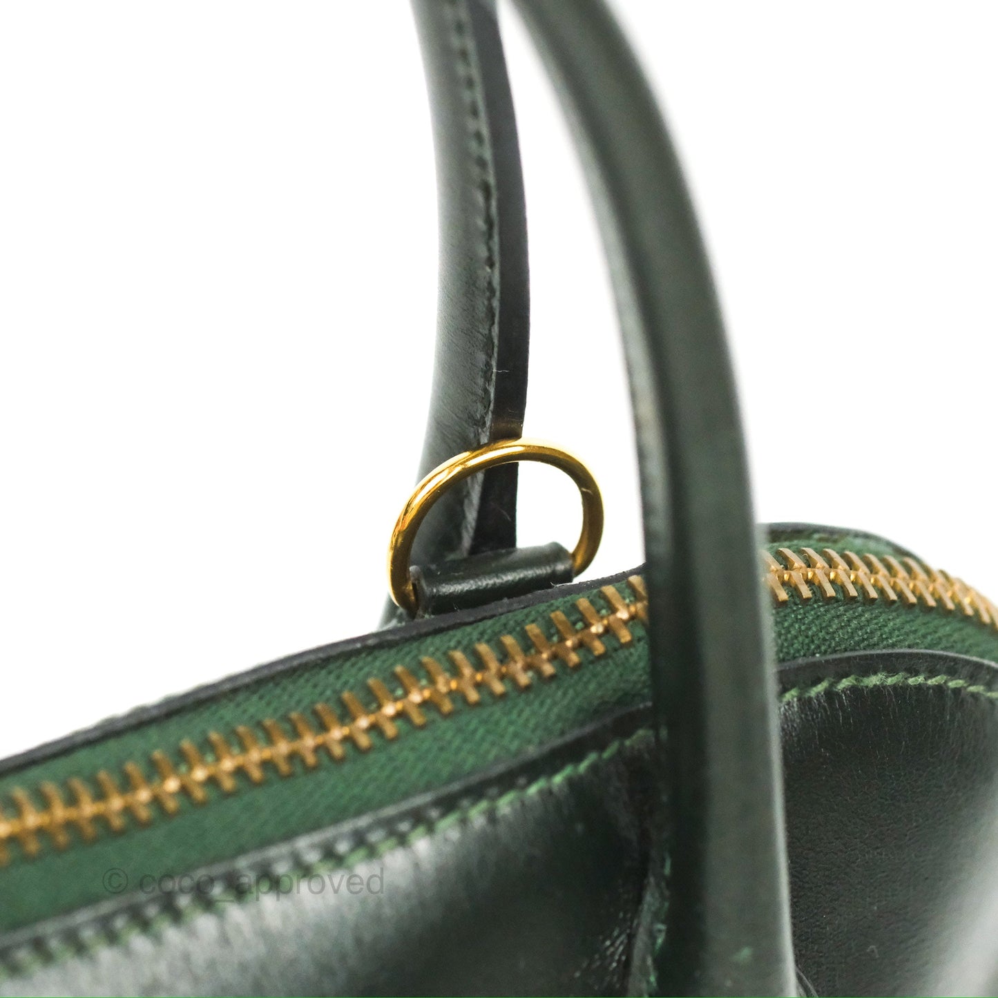 Hermès Vintage Bolide 27 Dark Green Box Leather Gold Hardware