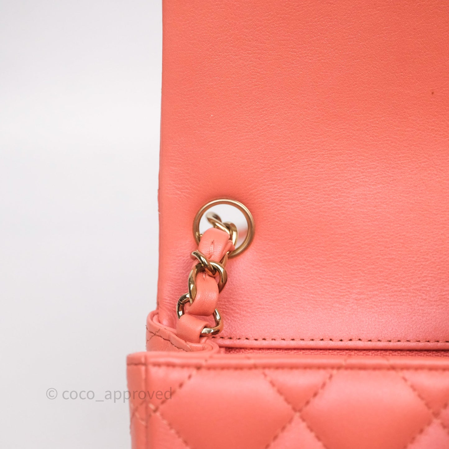 Chanel Mini Square Flap Quilted Pink Lambskin Gold Hardware