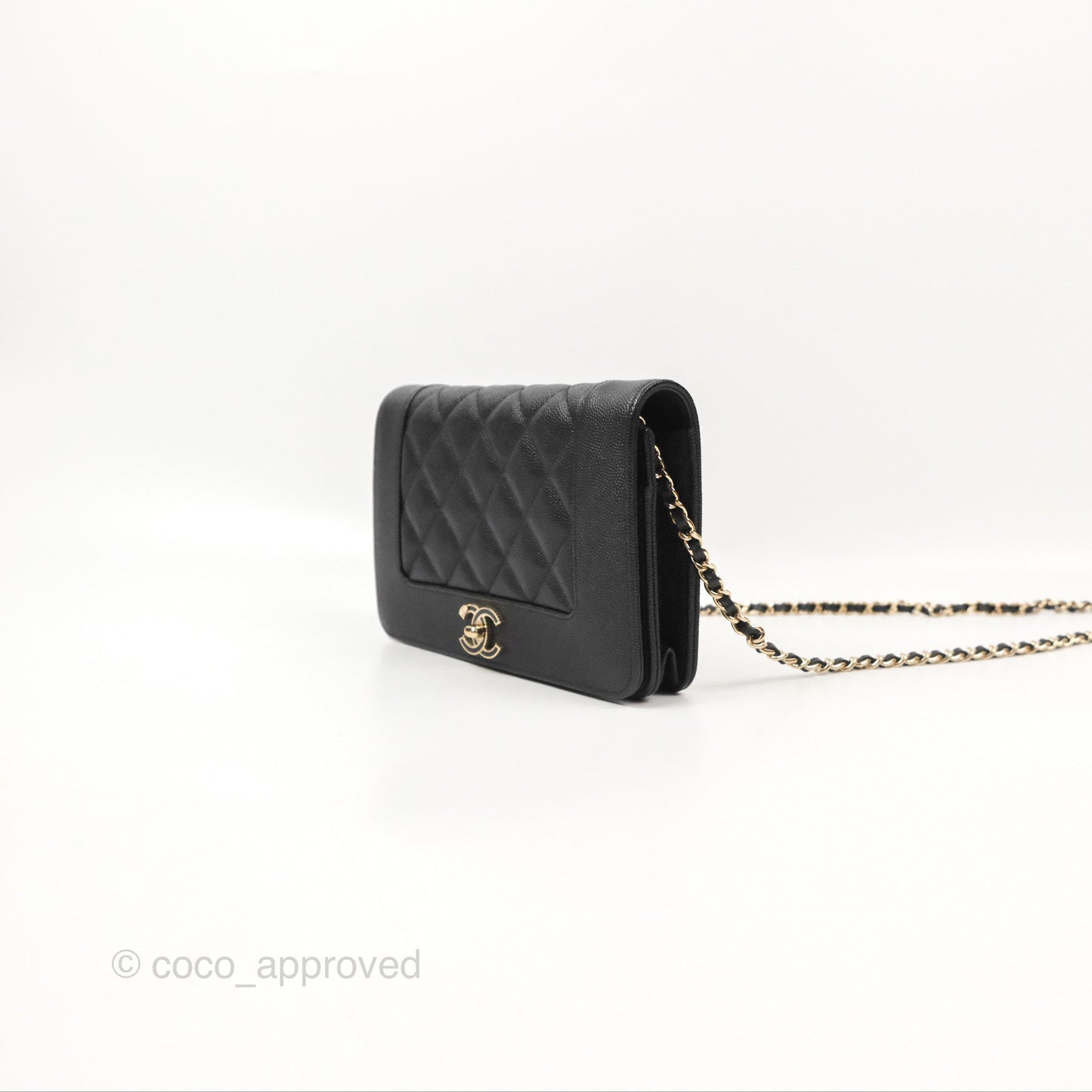 Chanel Mademoiselle WOC Black Caviar Gold Hardware