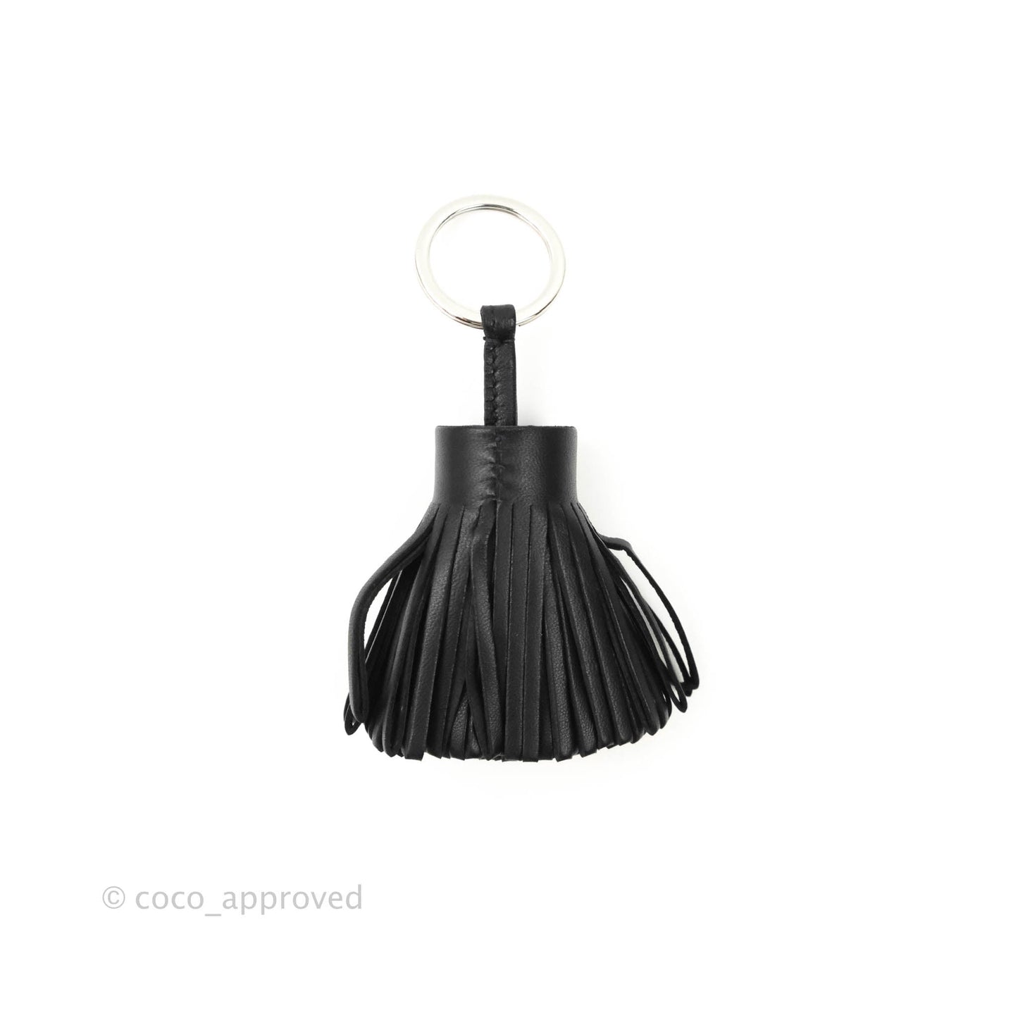 Hermès Black Lambskin Leather Carmen Key Ring