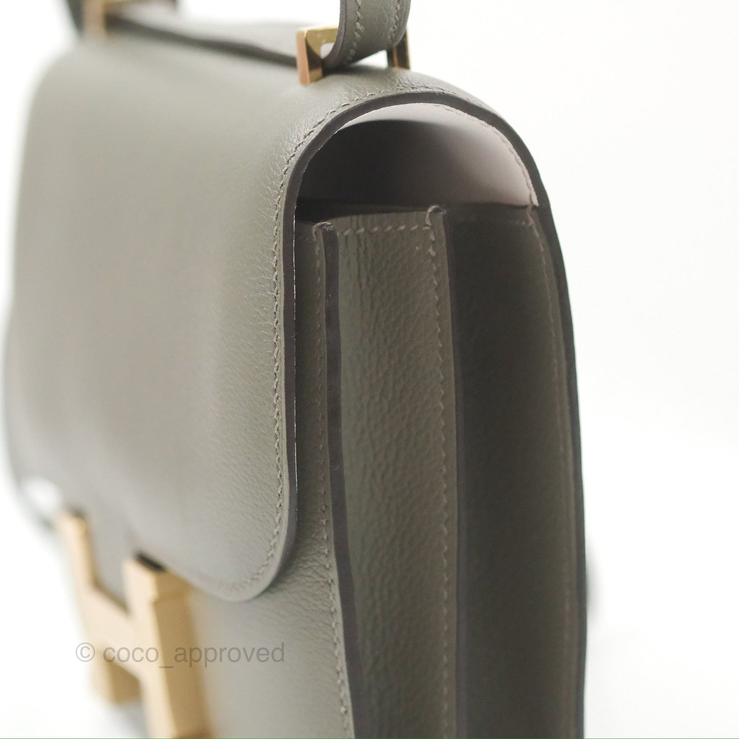 Hermès Constance Mini 18cm Mirror Gris Meyer 0L/Gris Pale M4 Evercolor Gold Hardware