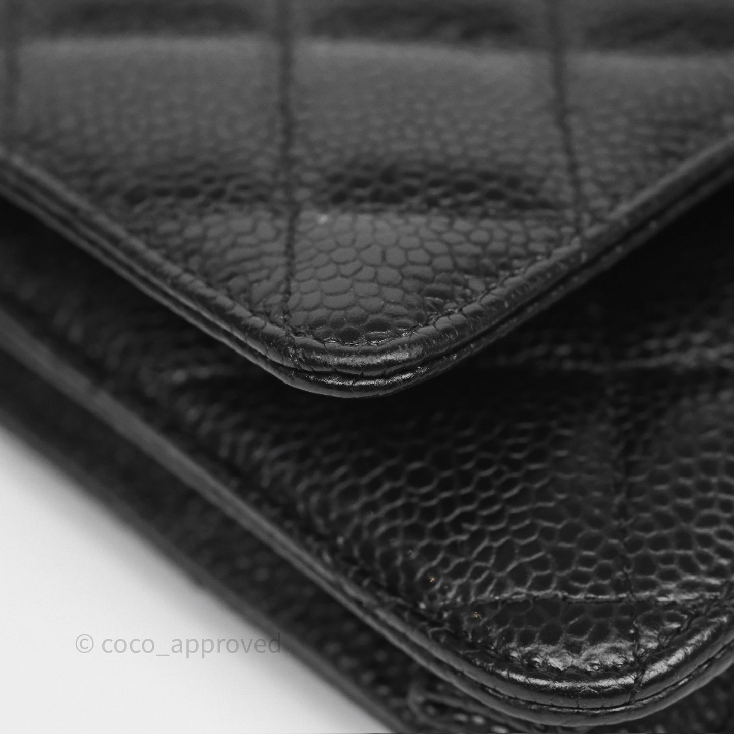 Chanel Classic Wallet On Chain WOC Quilted  Black Caviar Gold Hardware