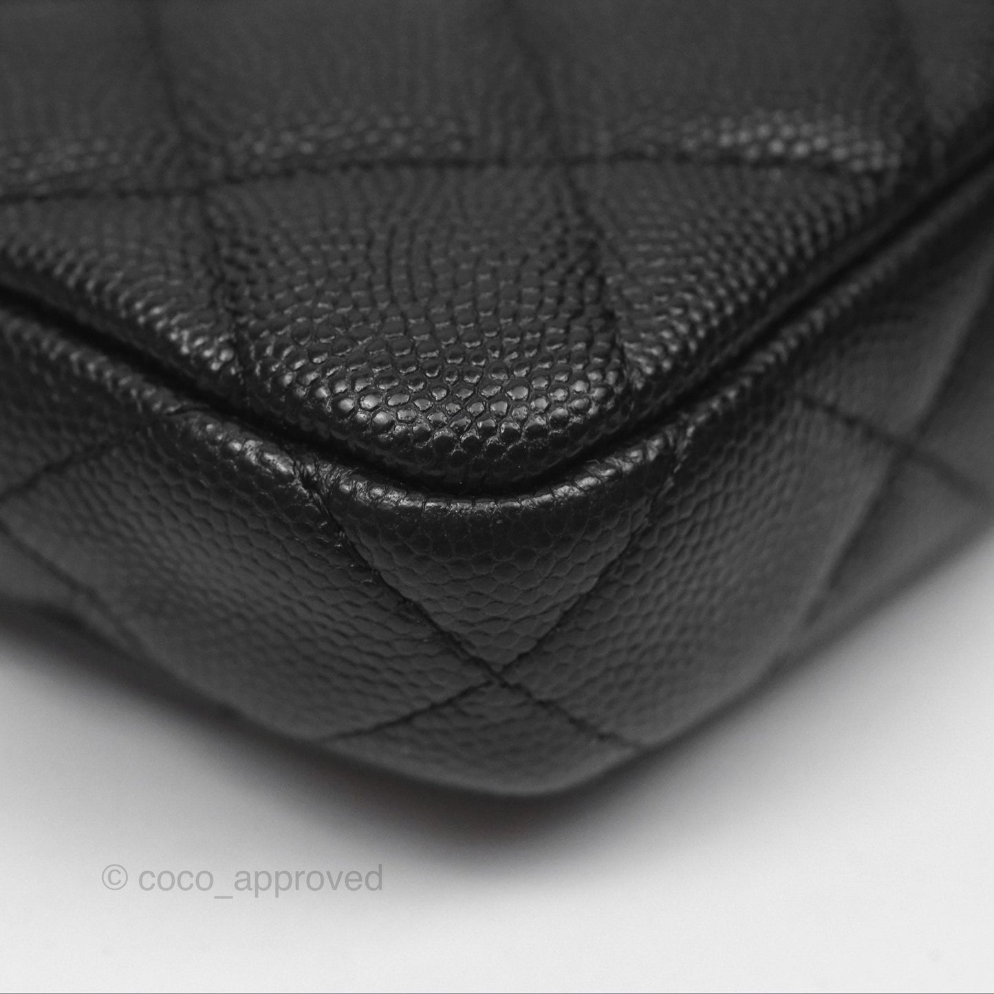 Chanel Clutch with Chain Black Caviar Silver Hardware