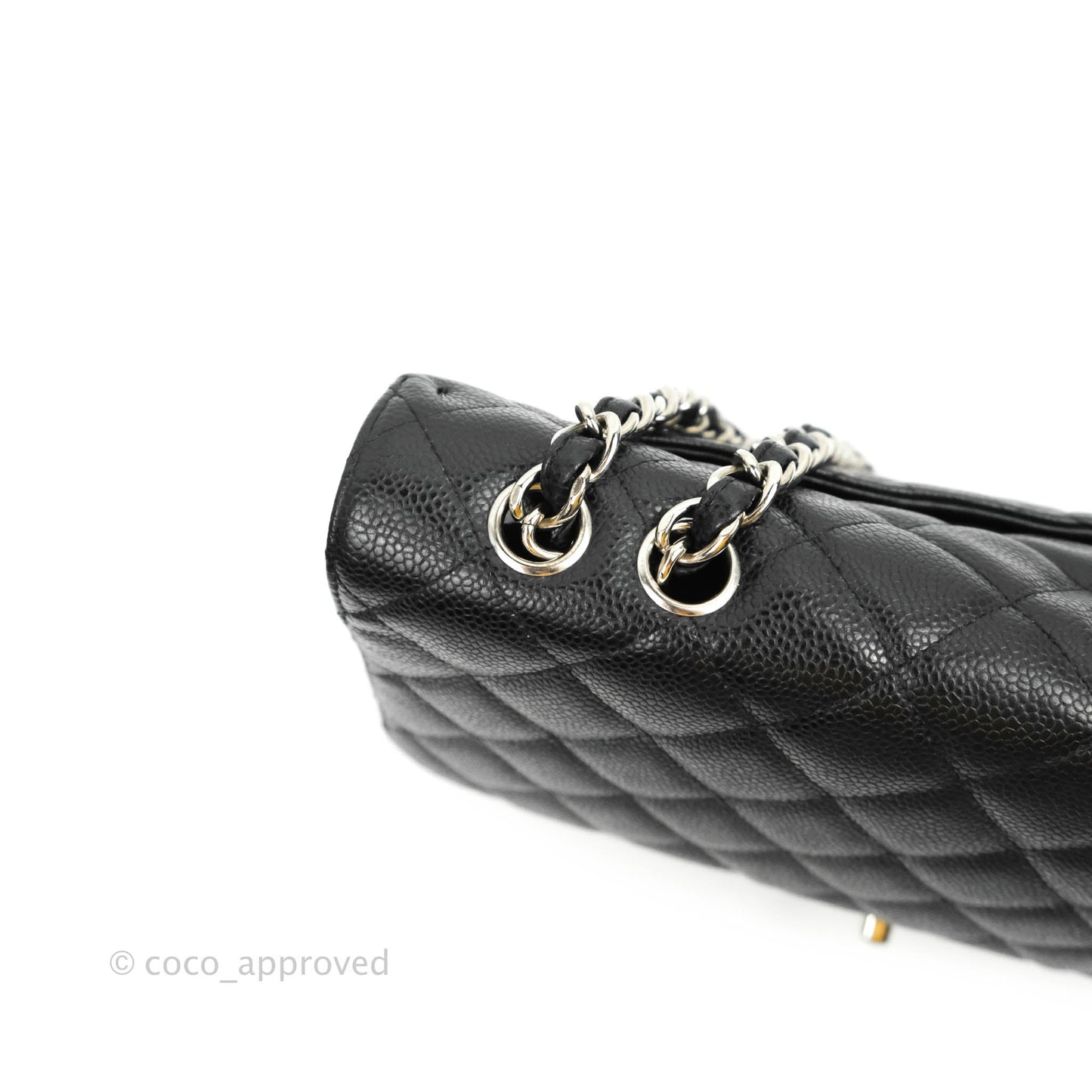 Chanel Single Flap Maxi Caviar Black Silver Hardware