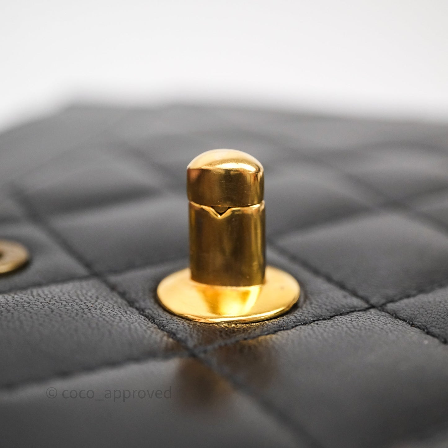 Chanel Quilted Vintage Flap Bag Lambskin Black 24K Gold Hardware