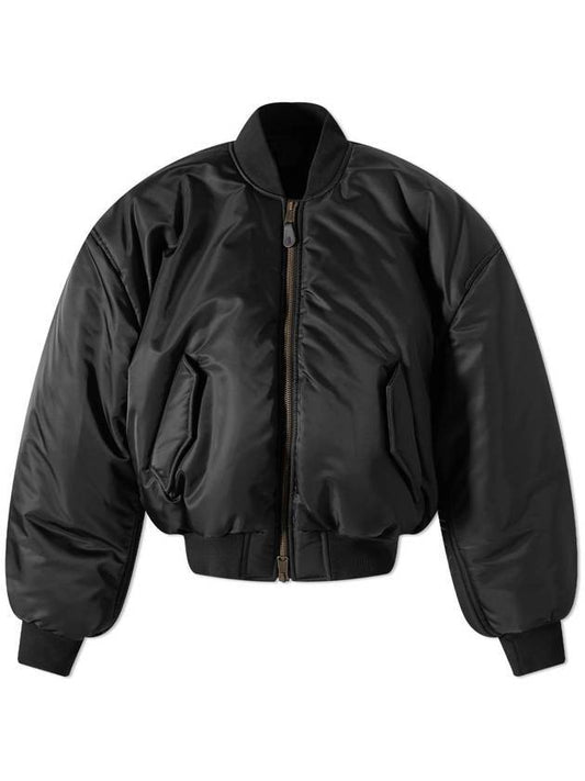 Luxury Balenciaga Nylon Large Fit Bomber Jacket Black