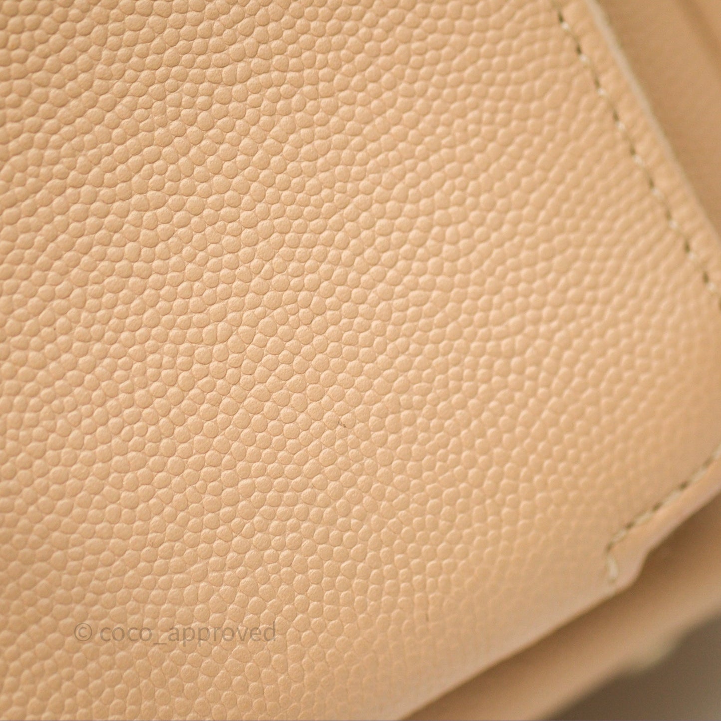 Chanel Quilted Small Business Affinity Flap Beige Caviar Gold Hardware