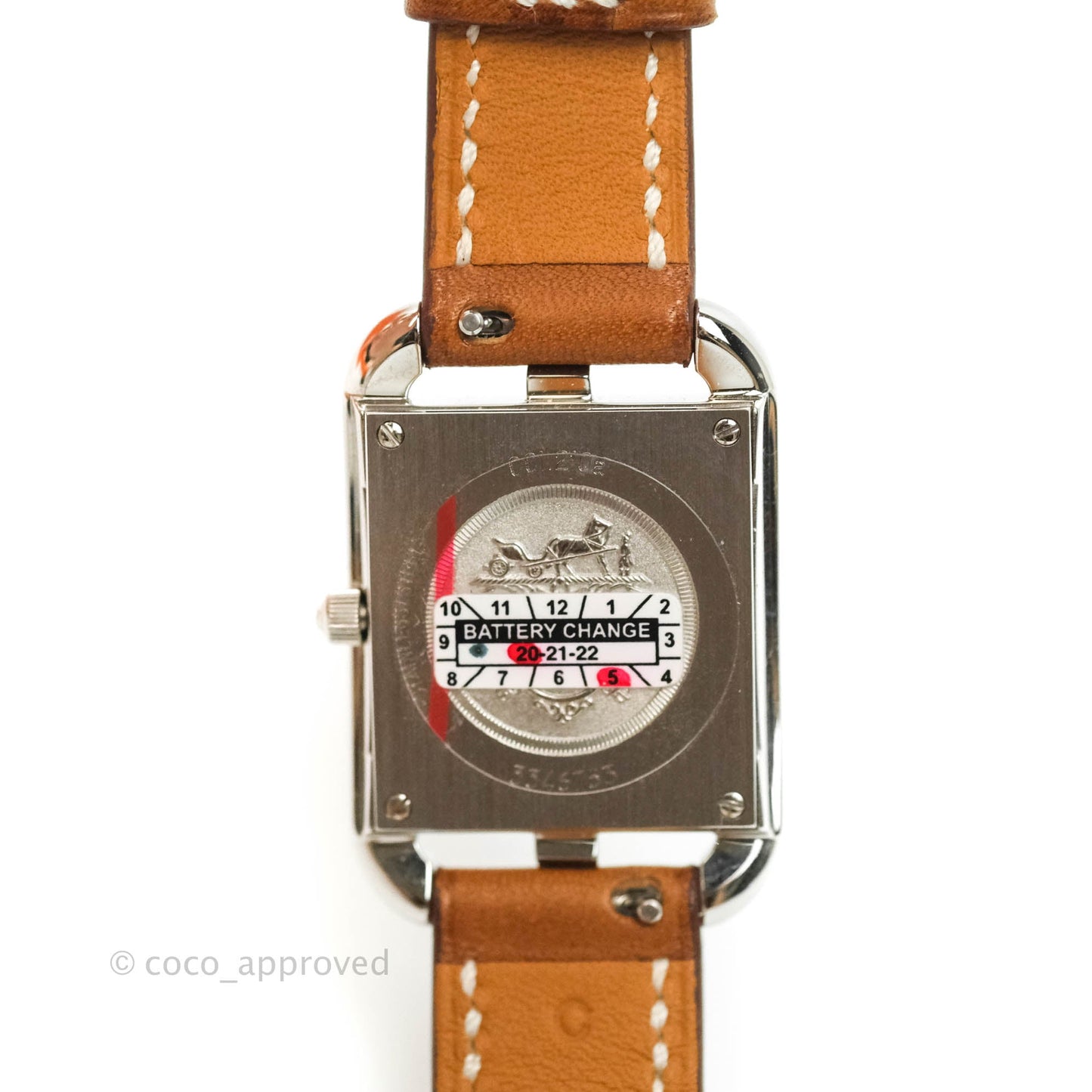 Hermès Cape Cod Steel Watch in Natural Calfskin Strap
