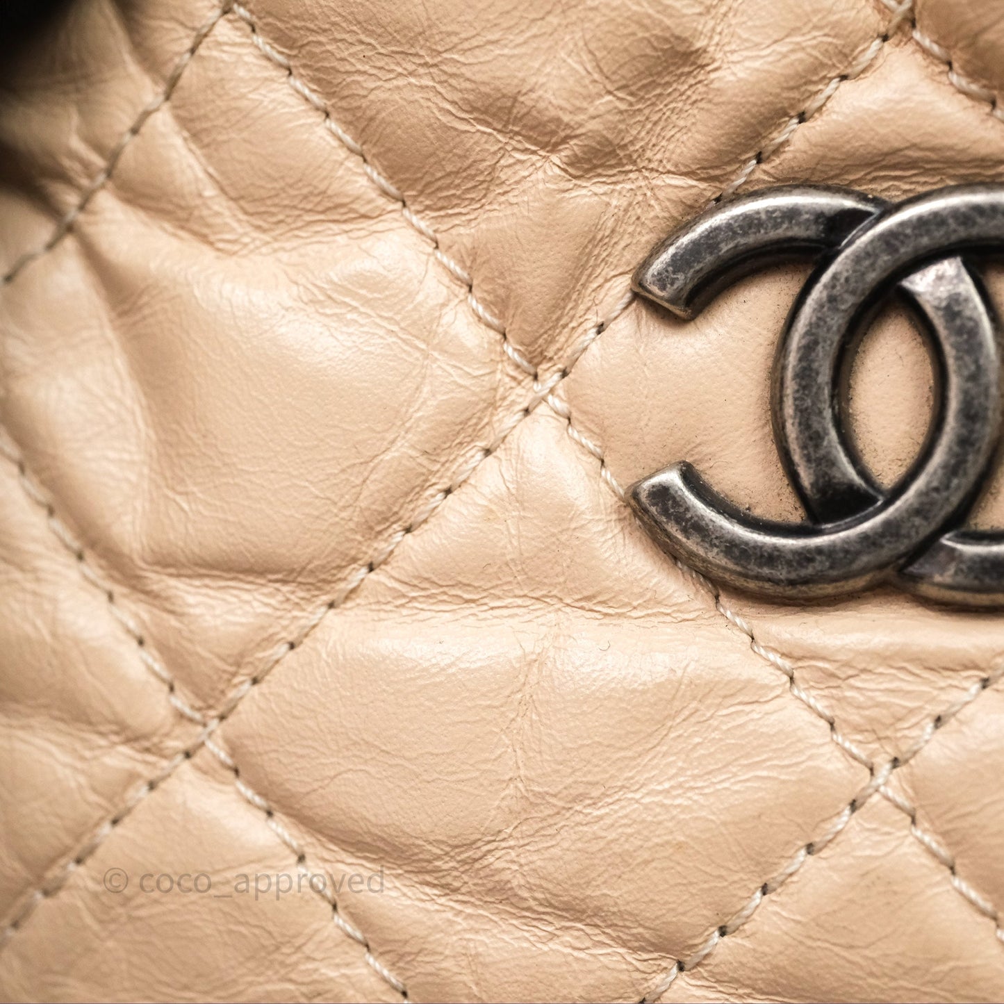 Chanel Quilted Small Gabrielle Backpack Black/Beige Aged Calfskin