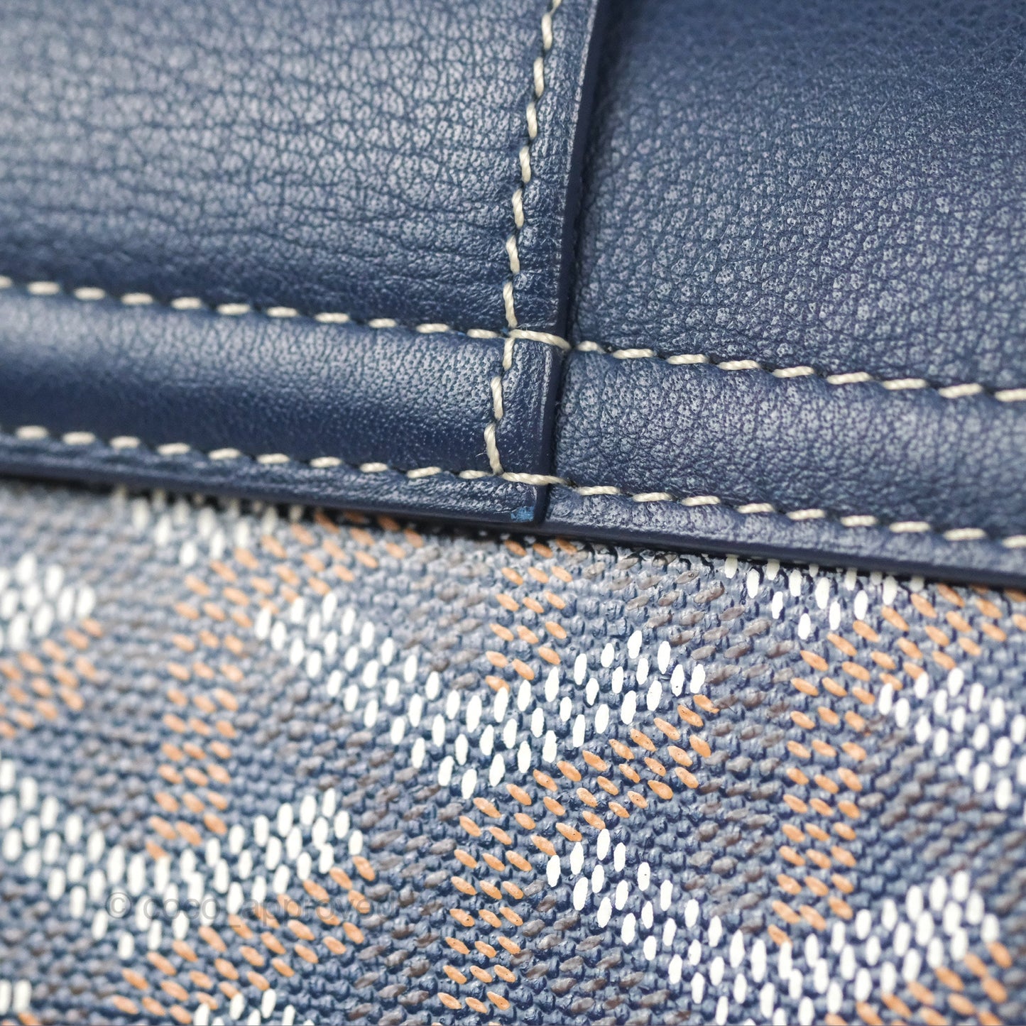 Goyard Saïgon Mini Bag Navy Goyardine Canvas/Chevroches Calfskin