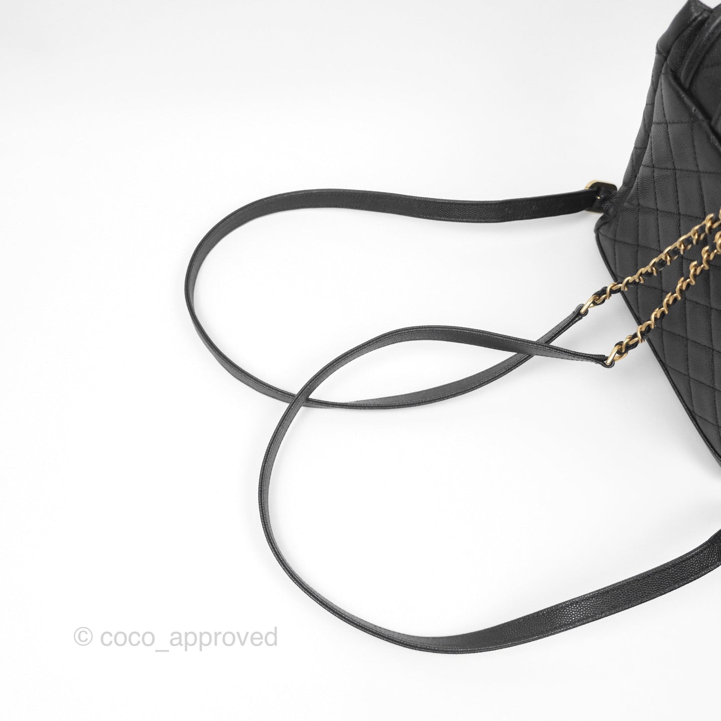 Chanel Small Quilted Filigree Backpack Black Caviar Aged Gold Hardware